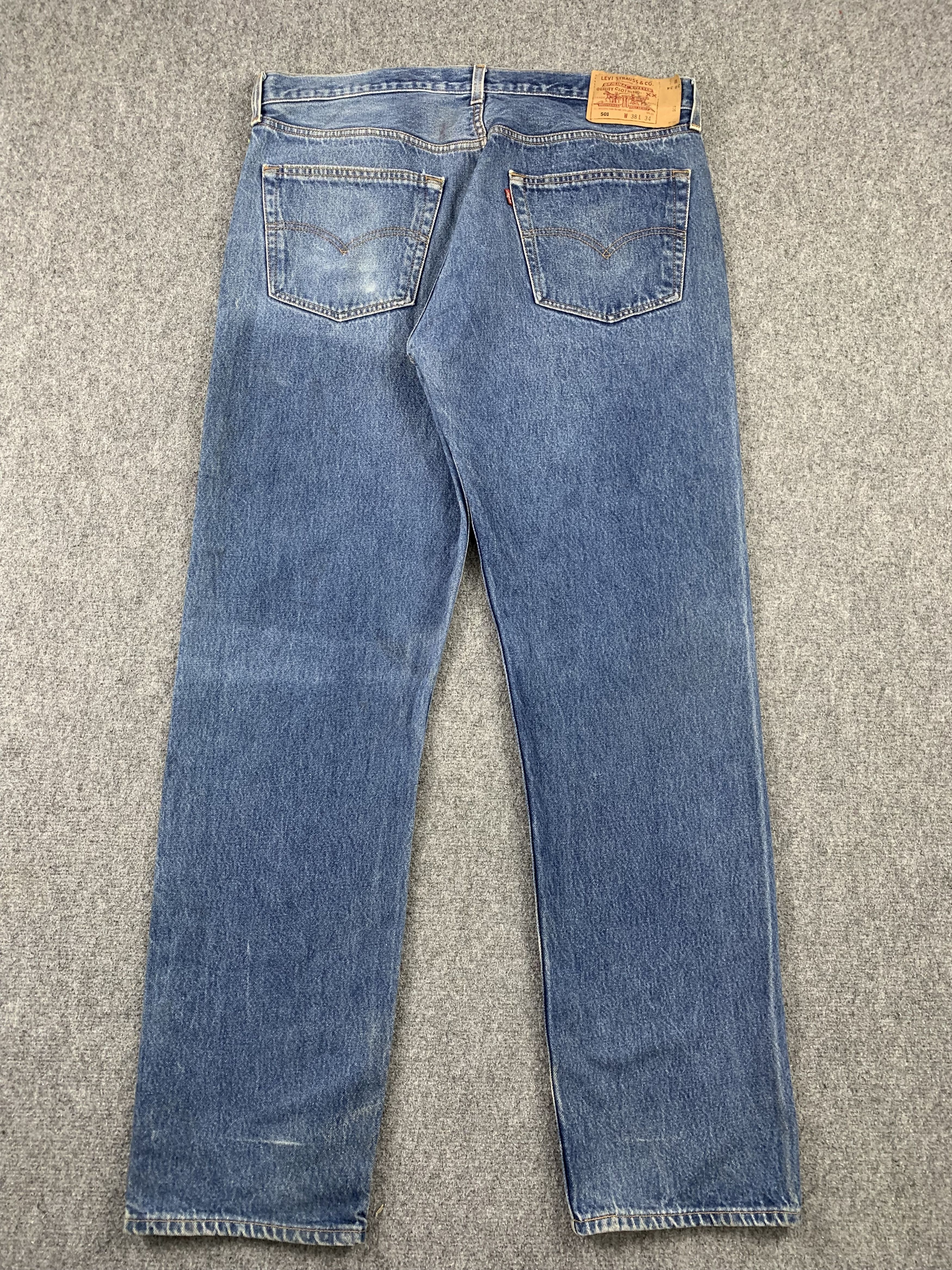 Levi's Vintage 90s Levis 501 Faded Blue Jeans DP1942 Size US 38 / EU 54 - 3 Thumbnail