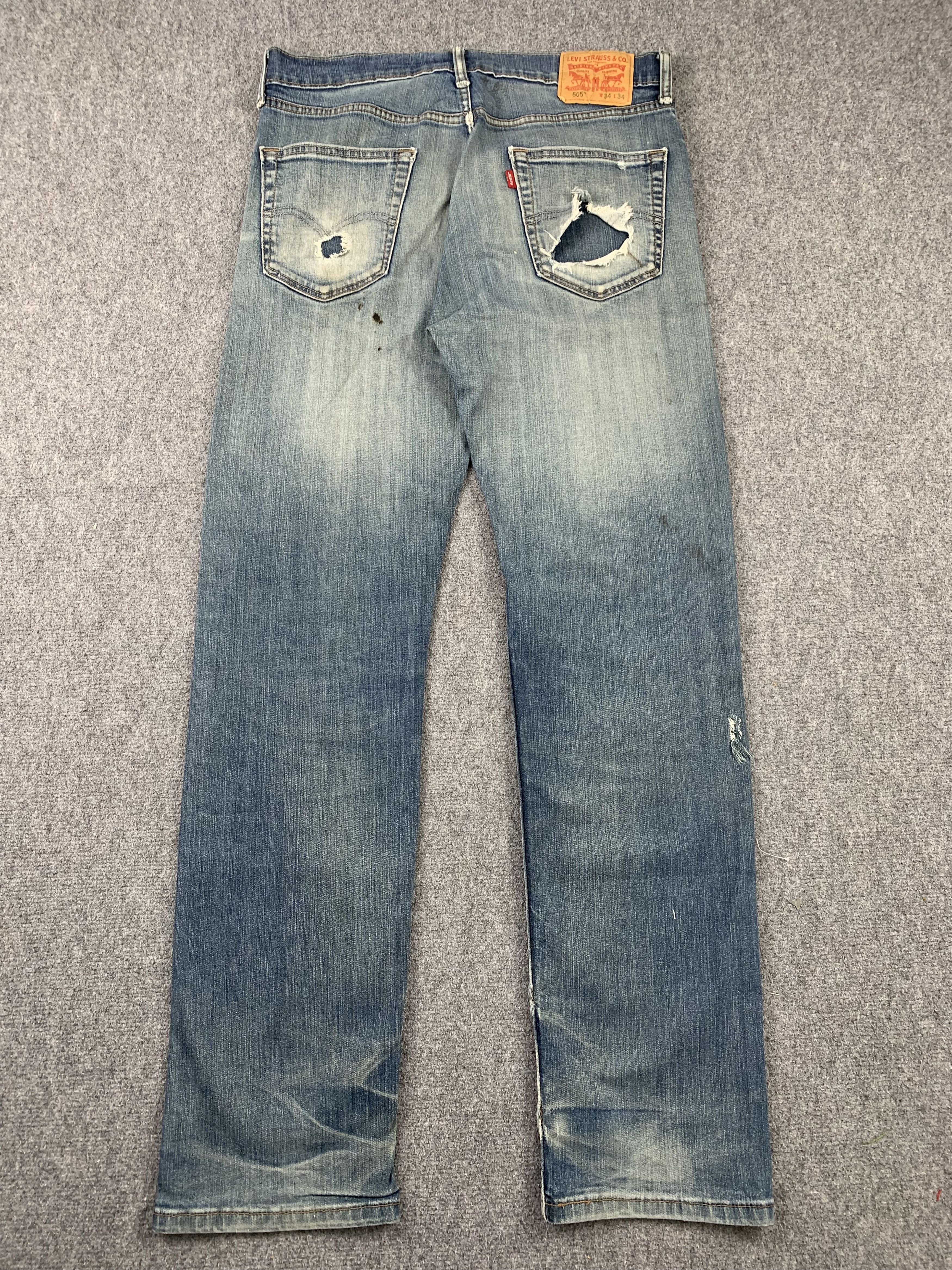 Levi's × Vintage Vintage Levis 505 Faded Blue Jeans DP1953 Size US 33 - 3 Thumbnail