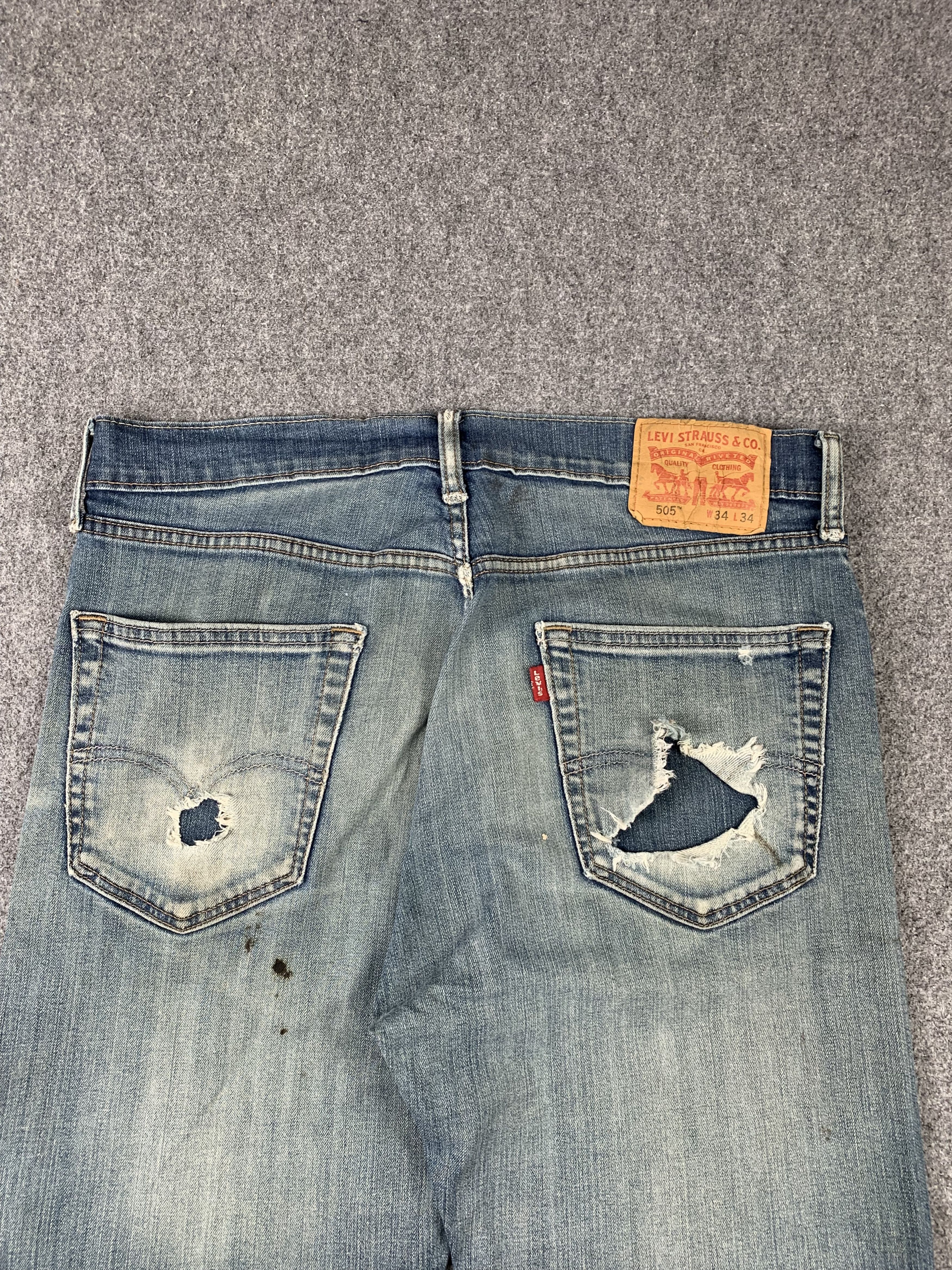 Levi's × Vintage Vintage Levis 505 Faded Blue Jeans DP1953 Size US 33 - 4 Thumbnail