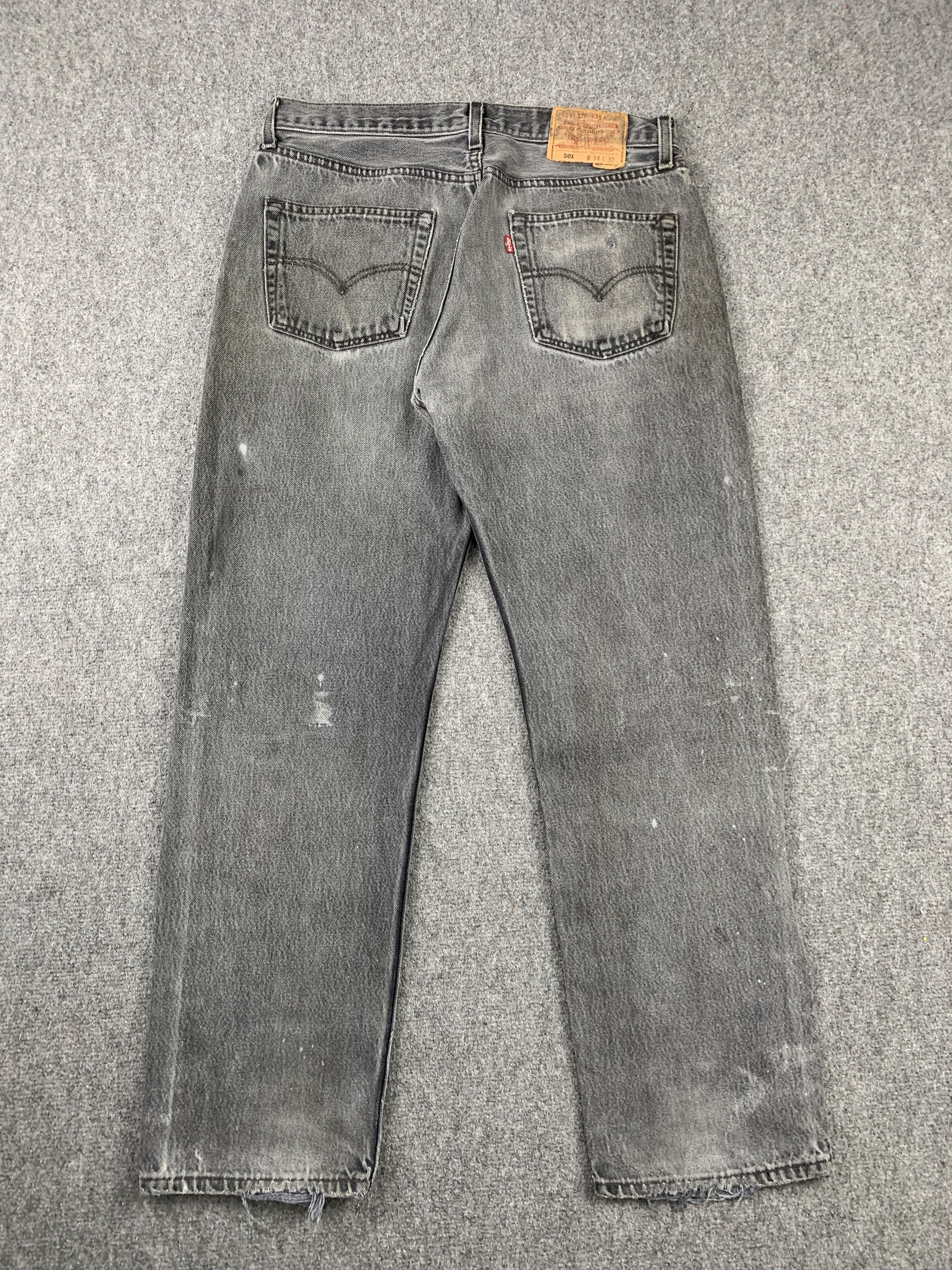 Levi's Vintage 90s Levis 501 Faded Black Jeans DP1961 Size US 32 / EU 48 - 3 Thumbnail