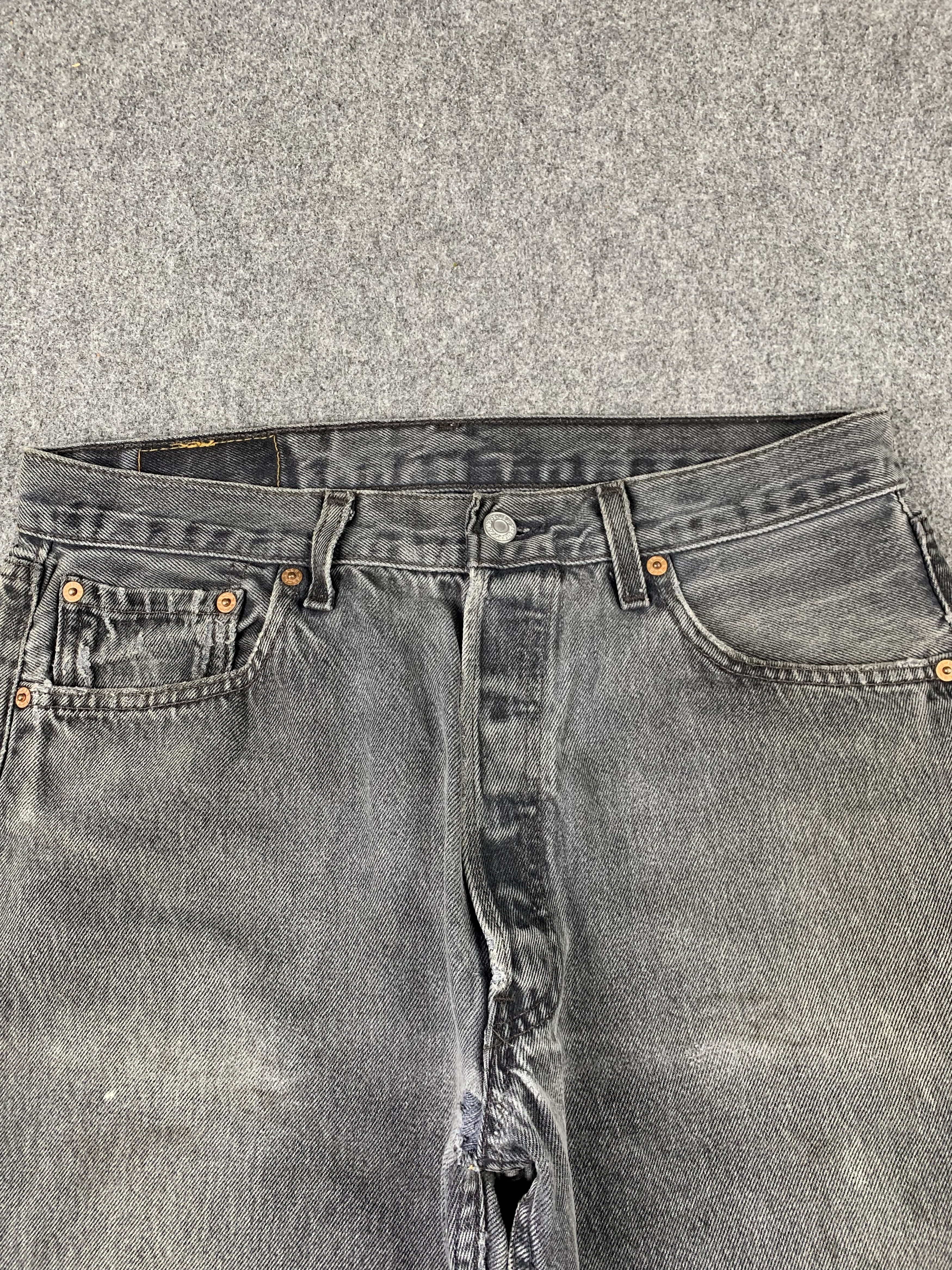 Levi's Vintage 90s Levis 501 Faded Black Jeans DP1961 Size US 32 / EU 48 - 2 Thumbnail