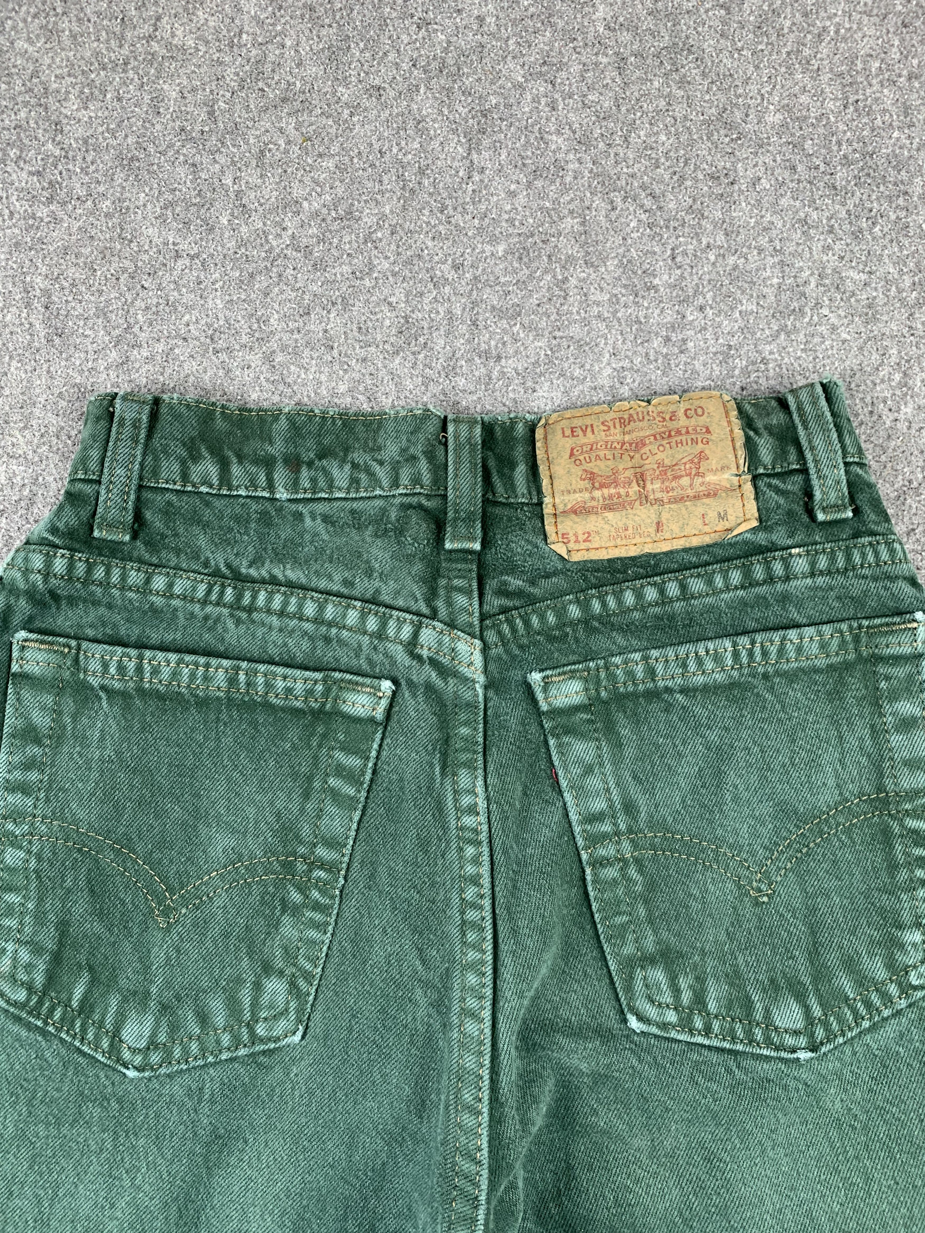 Levi's Vintage 90s Levis 512 Green Jeans DP1962 Size US 26 / EU 42 - 4 Thumbnail