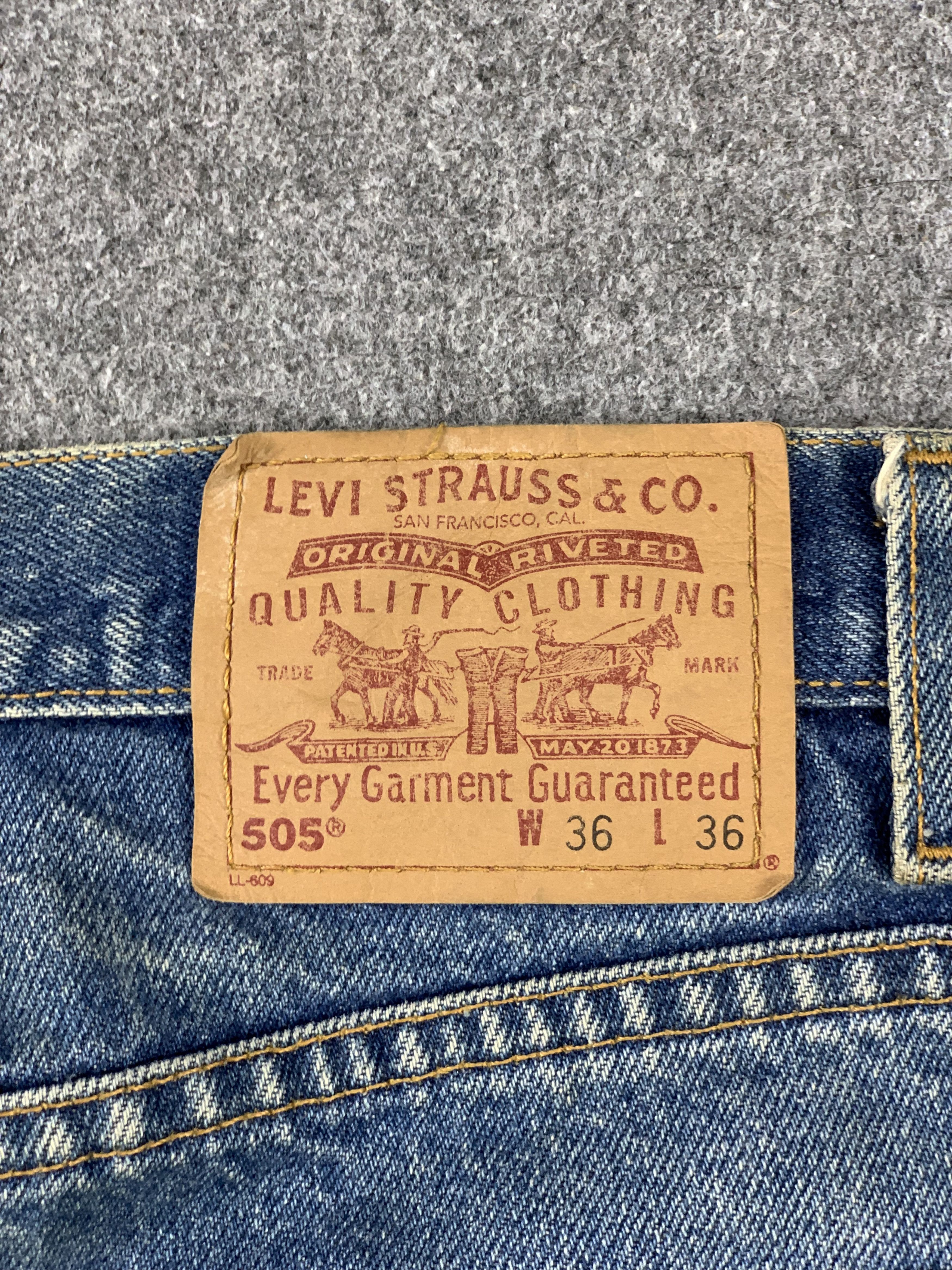 Levi's Vintage 90s Levis 505 Faded Blue Jeans DP1964 Size US 35 - 5 Thumbnail