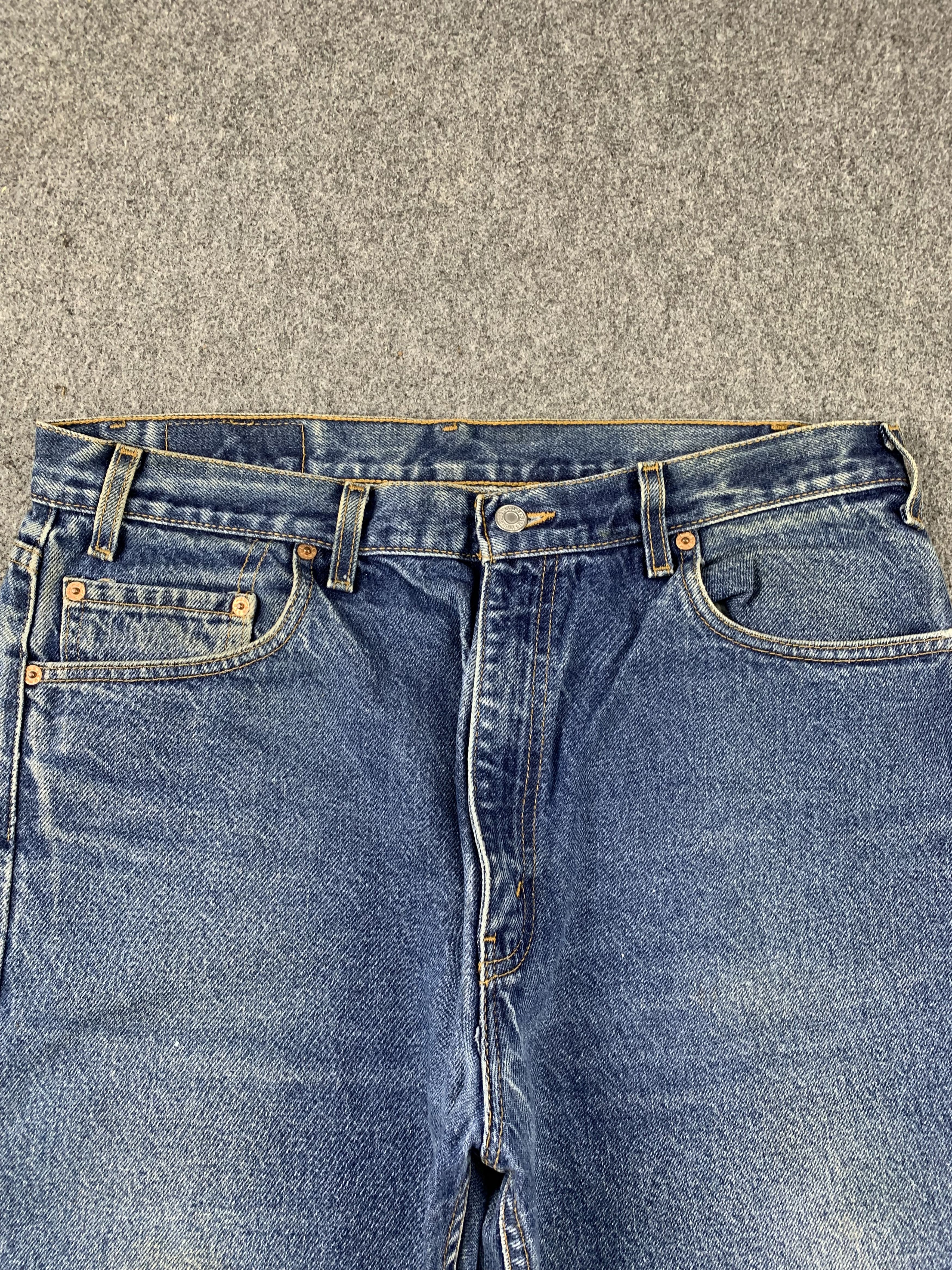 Levi's Vintage 90s Levis 505 Faded Blue Jeans DP1964 Size US 35 - 2 Thumbnail