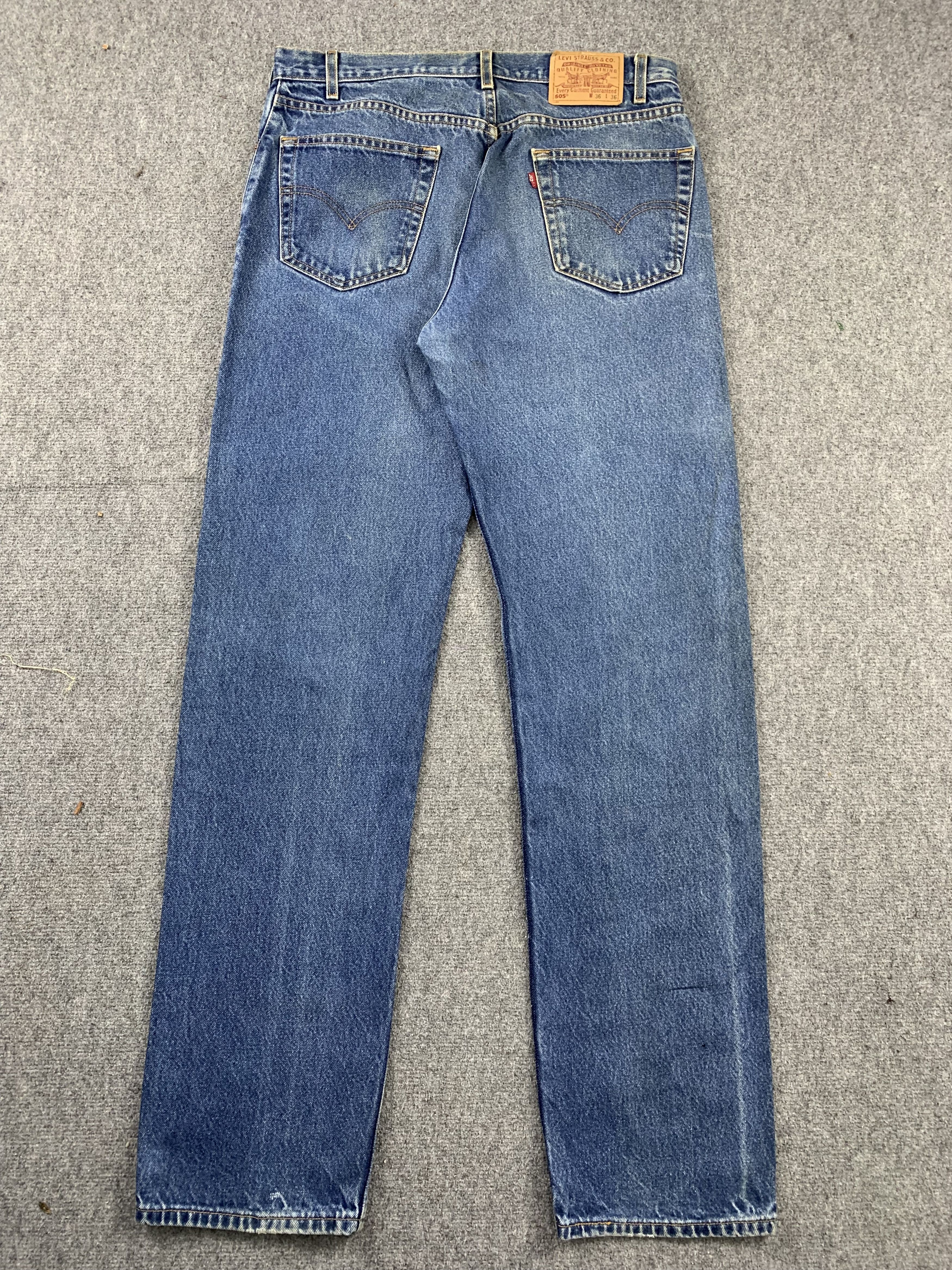 Levi's Vintage 90s Levis 505 Faded Blue Jeans DP1964 Size US 35 - 3 Thumbnail