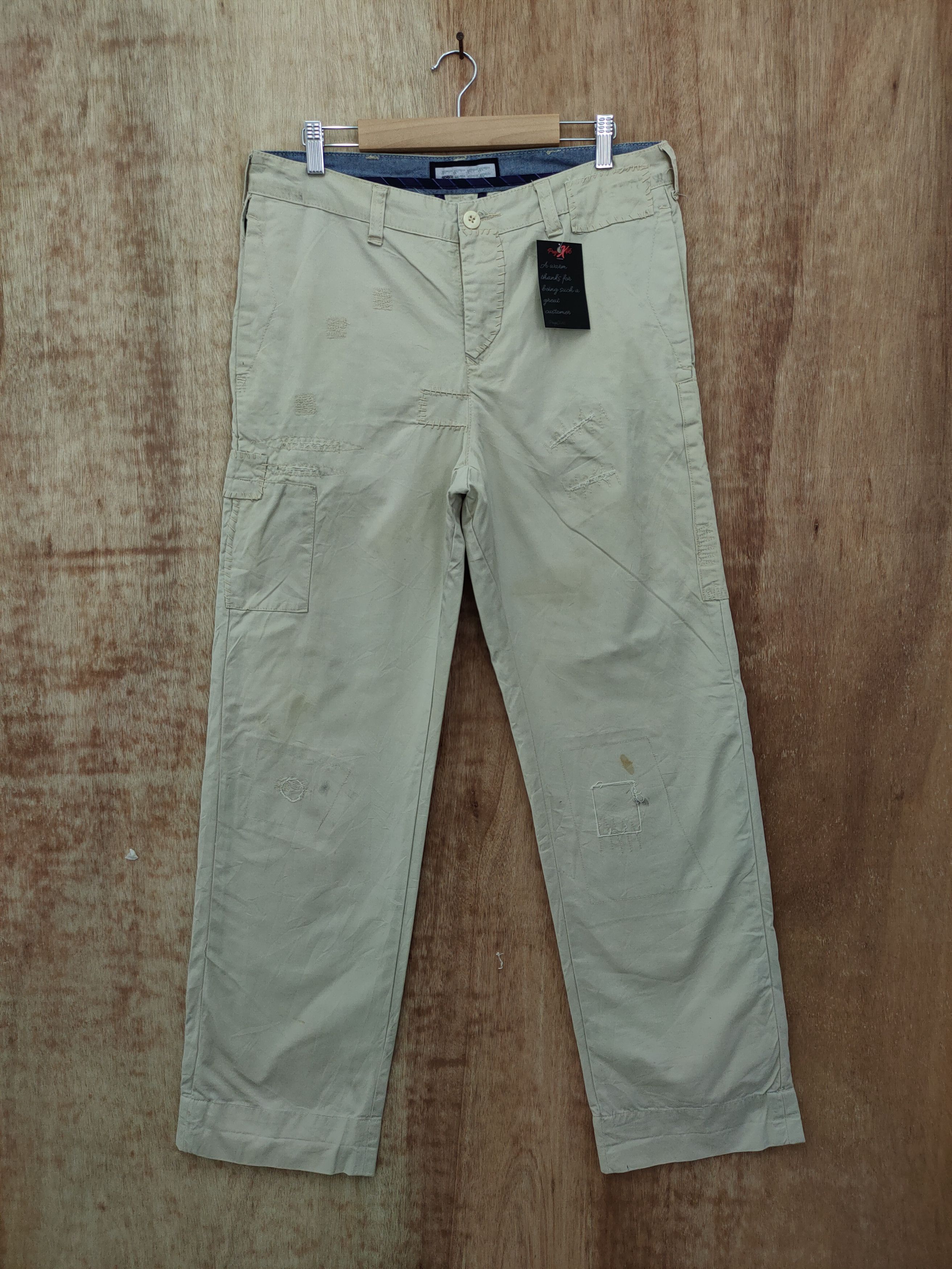 Japanese Brand DL Acbrico japan casual Patchwork stitch cargo pants #46-022 Size US 32 / EU 48 - 1 Thumbnail