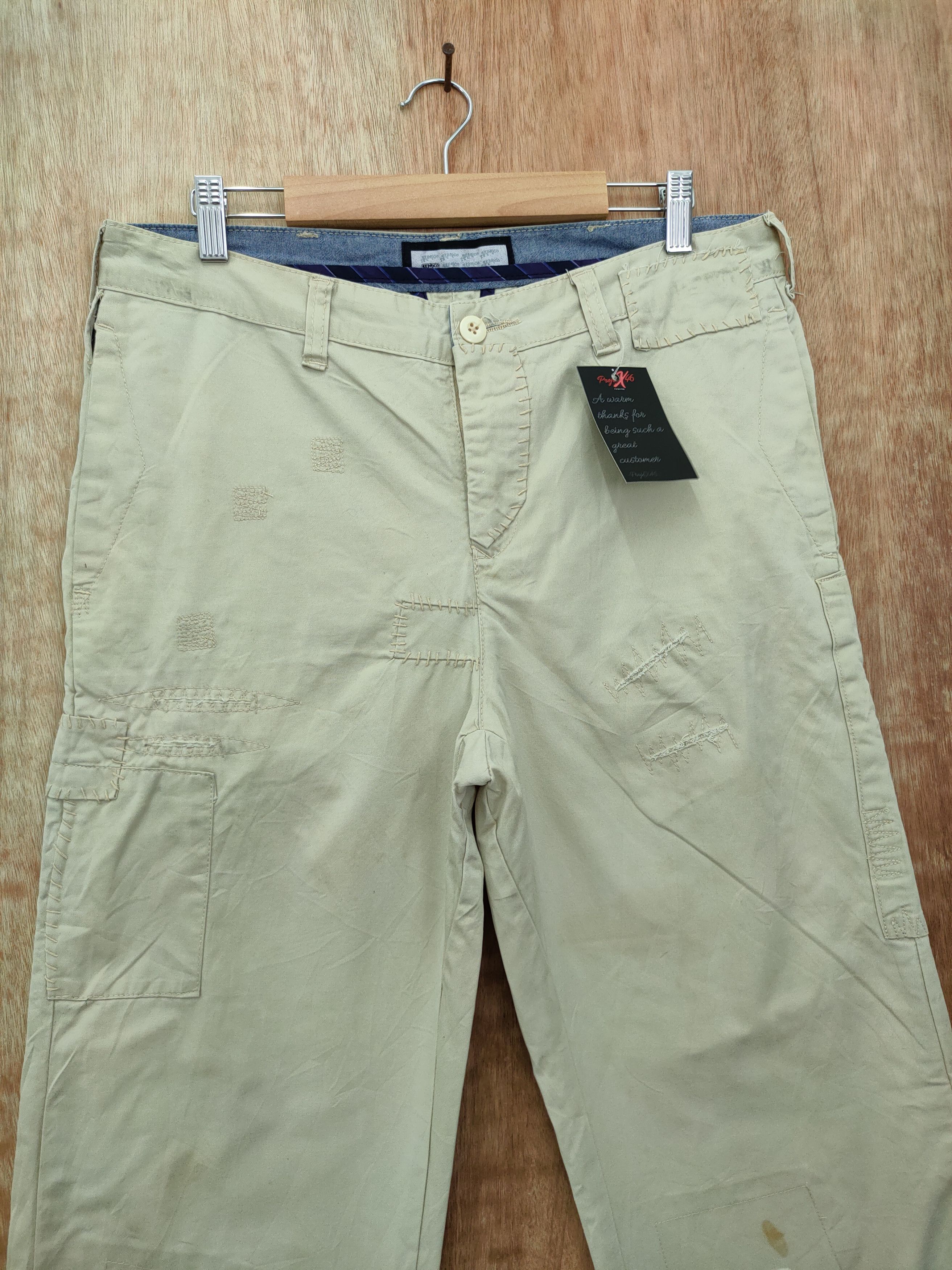 Japanese Brand DL Acbrico japan casual Patchwork stitch cargo pants #46-022 Size US 32 / EU 48 - 4 Thumbnail