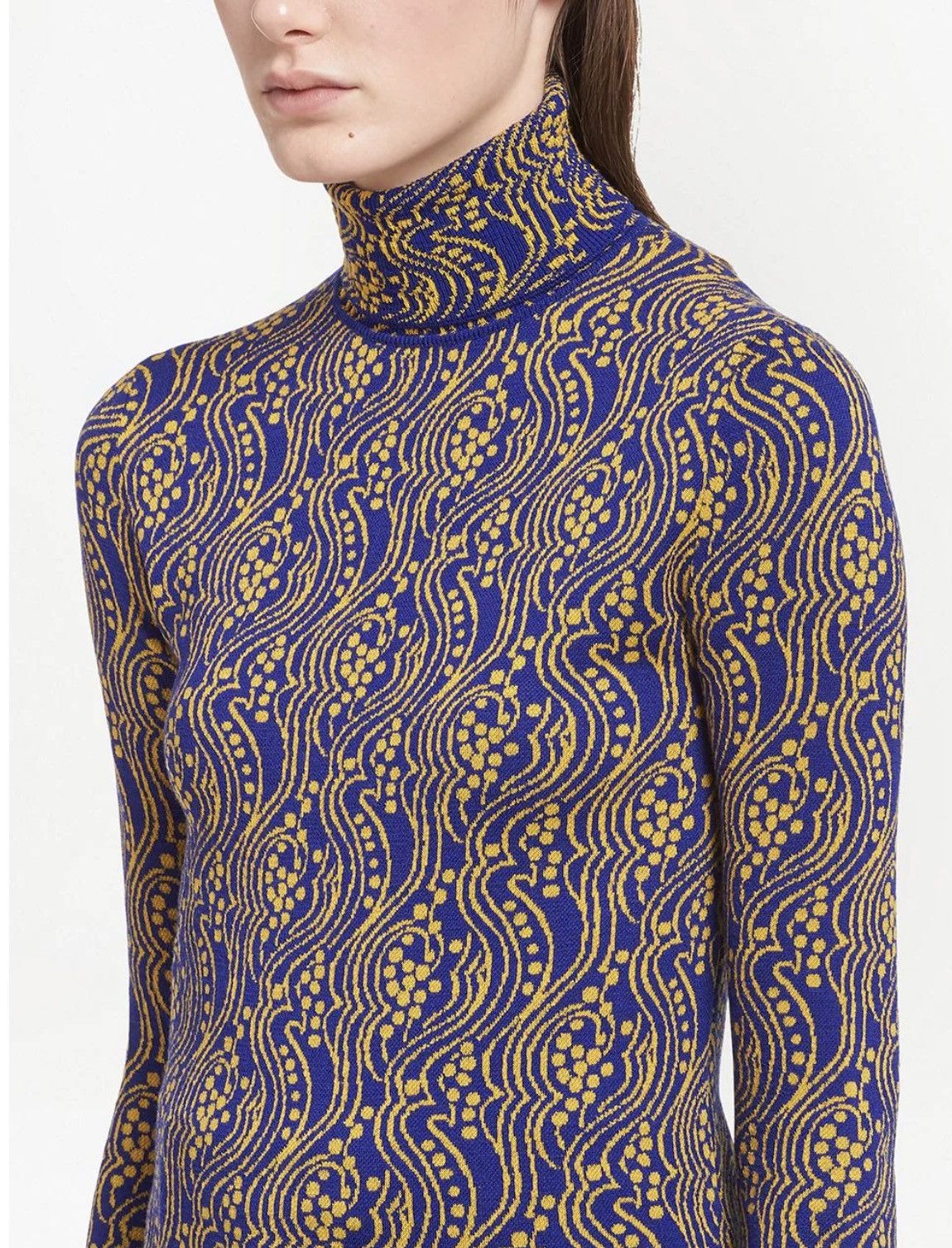 Prada 🔥$2.2VALUE🔥Prada Wool Patterned Turtleneck Sweater Size M / US 6-8 / IT 42-44 - 2 Thumbnail
