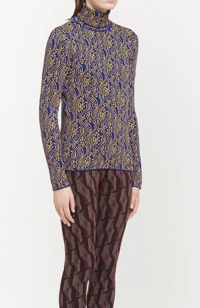 Prada 🔥$2.2VALUE🔥Prada Wool Patterned Turtleneck Sweater Size M / US 6-8 / IT 42-44 - 10 Thumbnail