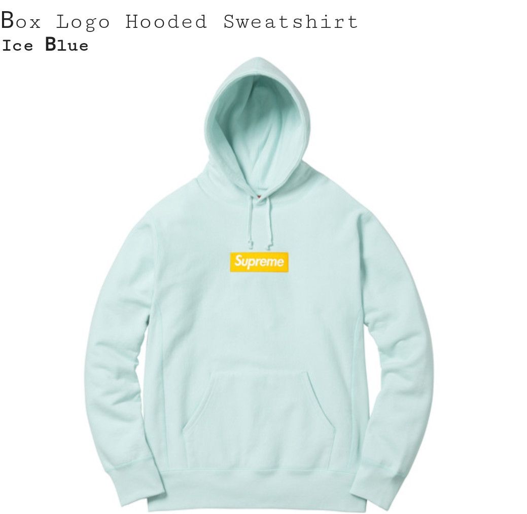 Supreme Ice Blue Box Logo Hoodie Grailed