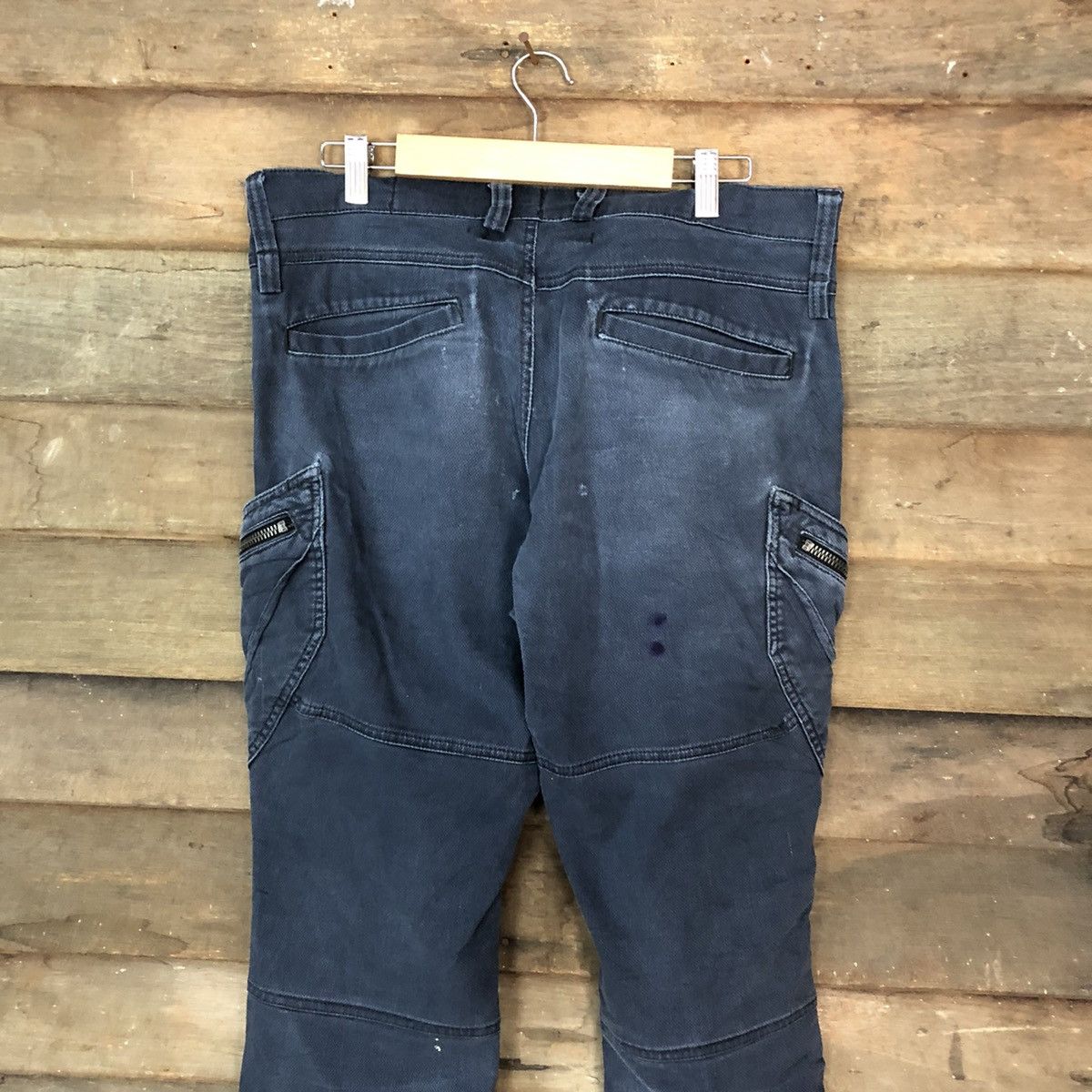 Japanese Brand × StraightFaded TS Design faded Dark blue multi pocket Cargo Pants #6890 Size US 33 - 11 Thumbnail