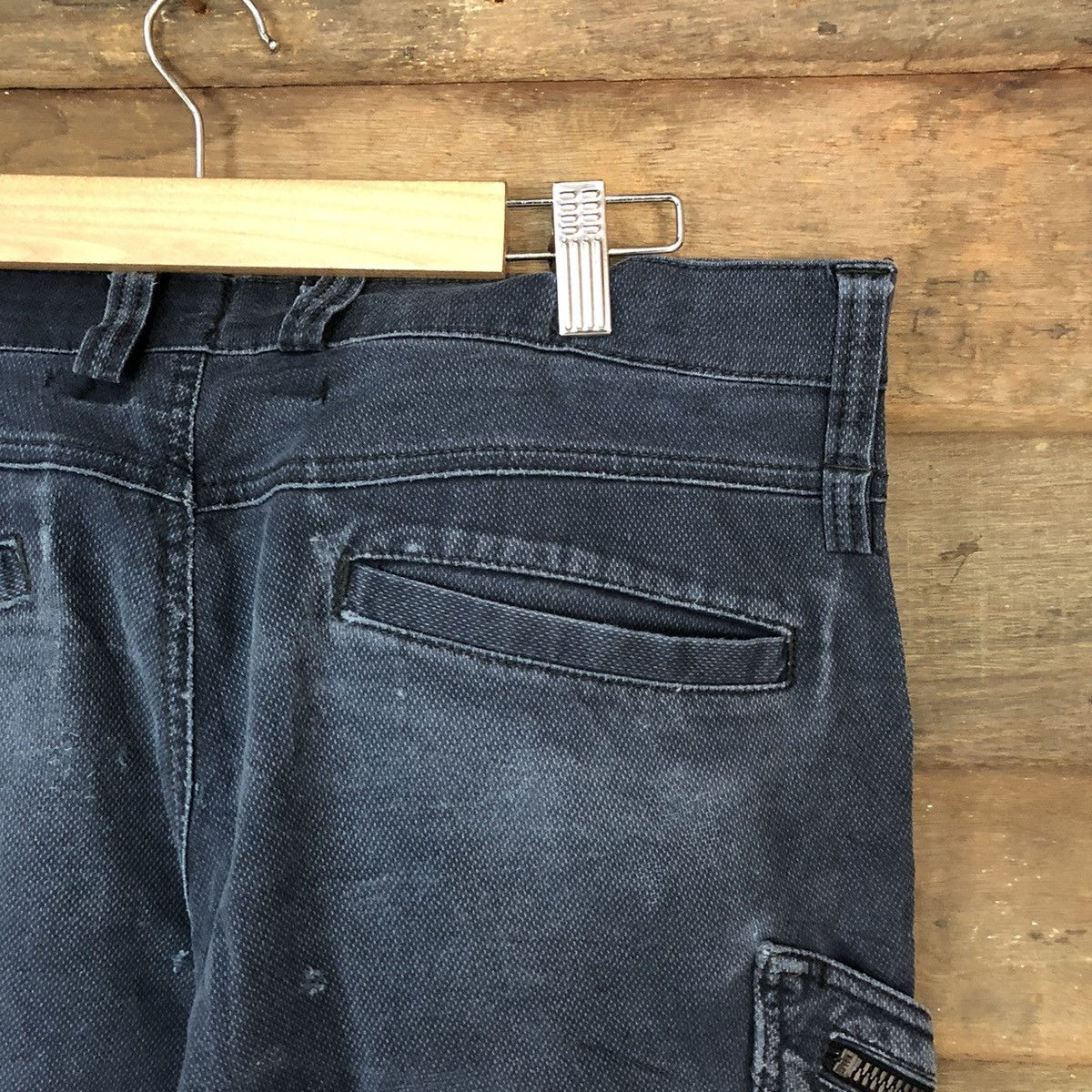 Japanese Brand × StraightFaded TS Design faded Dark blue multi pocket Cargo Pants #6890 Size US 33 - 14 Thumbnail