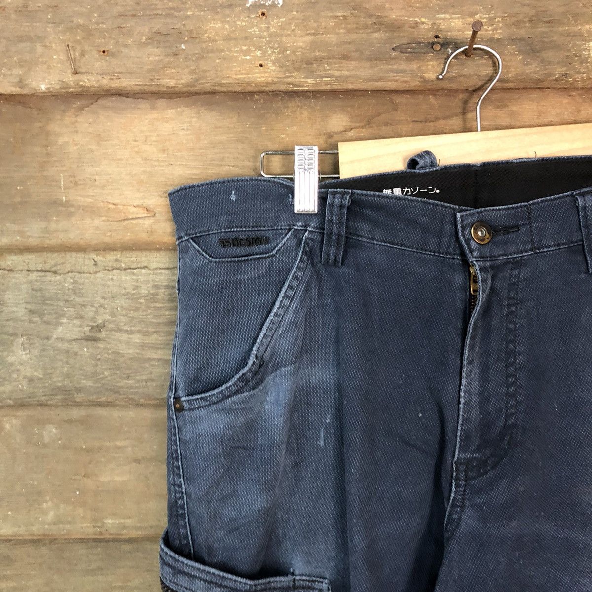 Japanese Brand × StraightFaded TS Design faded Dark blue multi pocket Cargo Pants #6890 Size US 33 - 4 Thumbnail