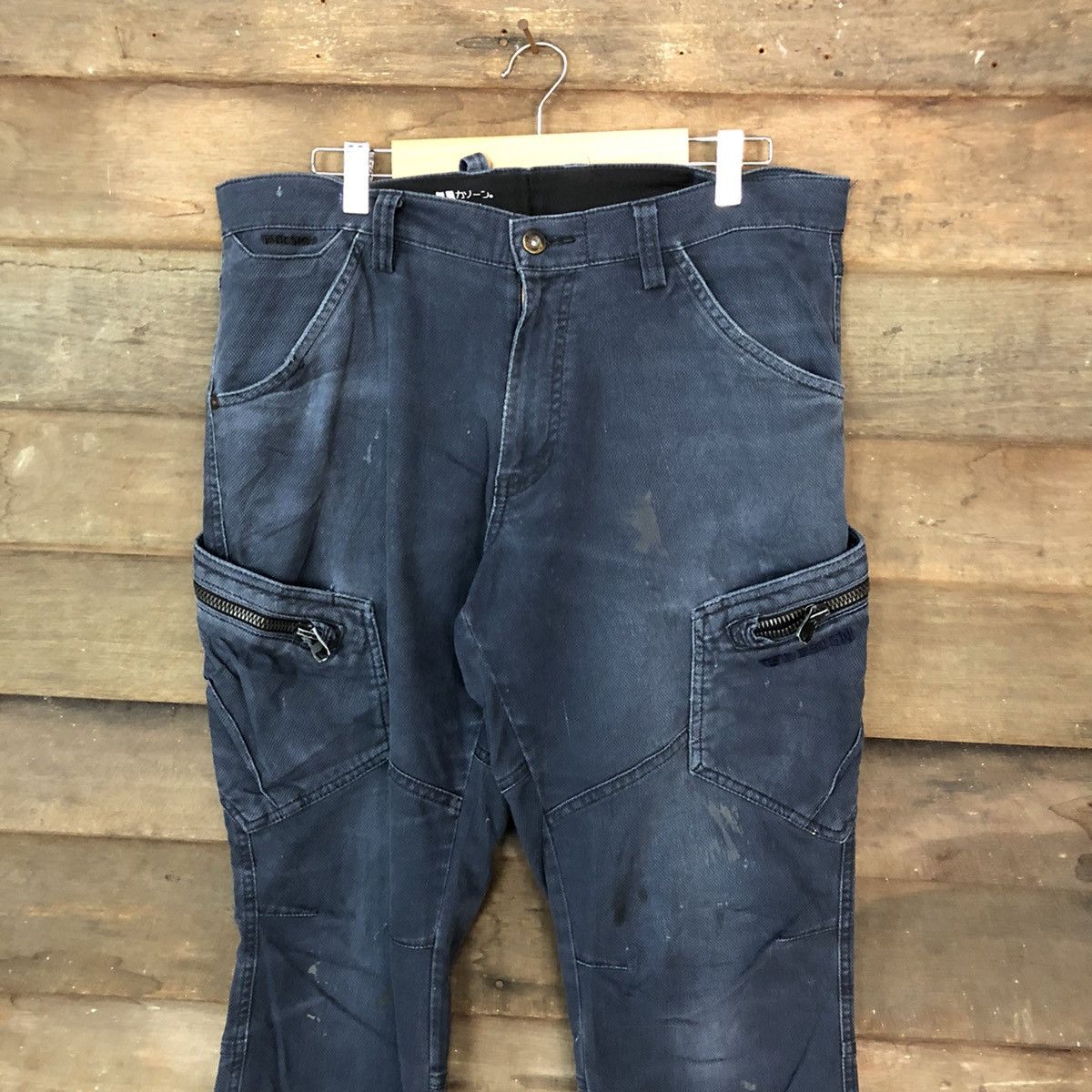 Japanese Brand × StraightFaded TS Design faded Dark blue multi pocket Cargo Pants #6890 Size US 33 - 2 Thumbnail