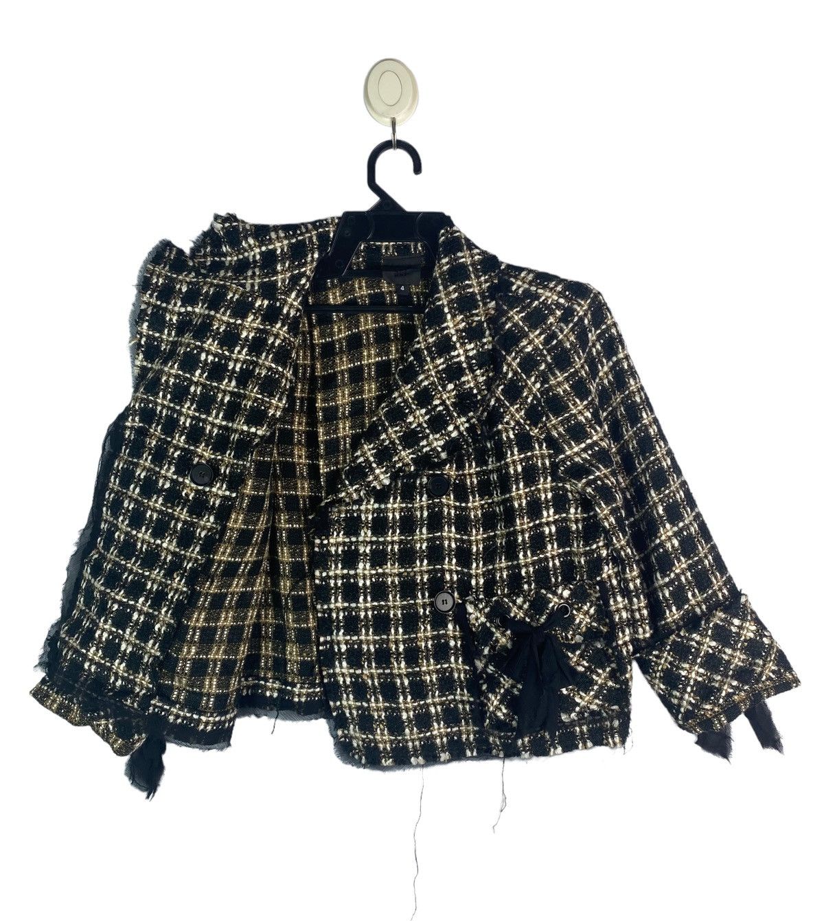 Anna Sui × Vintage Vtg 90s ANNA SUI black label tweed ribben jacket Size S / US 4 / IT 40 - 4 Thumbnail