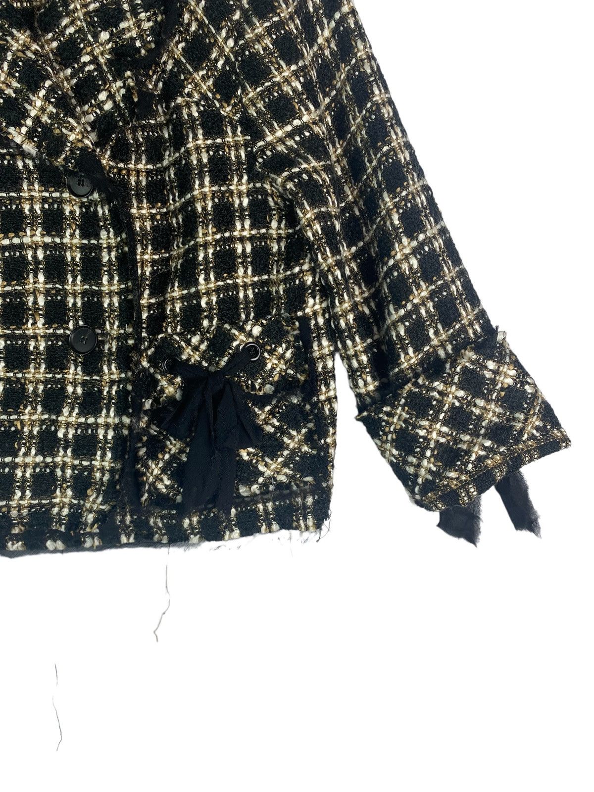 Anna Sui × Vintage Vtg 90s ANNA SUI black label tweed ribben jacket Size S / US 4 / IT 40 - 2 Thumbnail