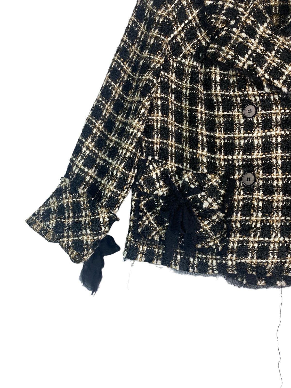Anna Sui × Vintage Vtg 90s ANNA SUI black label tweed ribben jacket Size S / US 4 / IT 40 - 3 Thumbnail