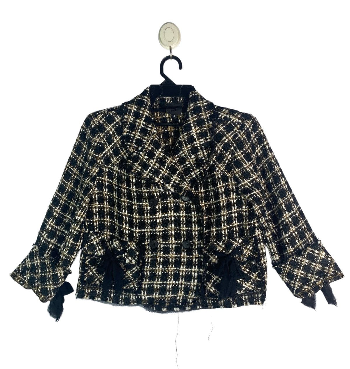 Anna Sui × Vintage Vtg 90s ANNA SUI black label tweed ribben jacket Size S / US 4 / IT 40 - 1 Thumbnail