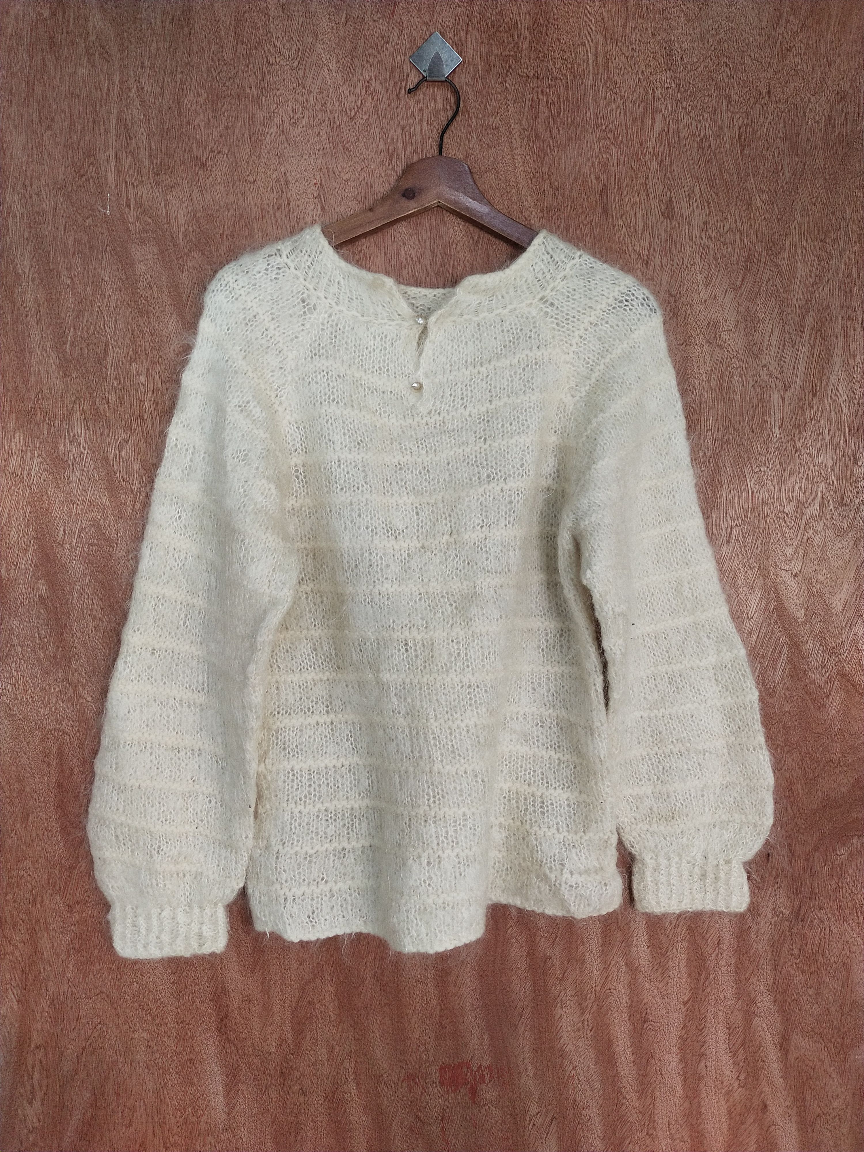 Homespun Knitwear Japan mohair Cream fur vintage knitwear #S147 Size US S / EU 44-46 / 1 - 1 Thumbnail