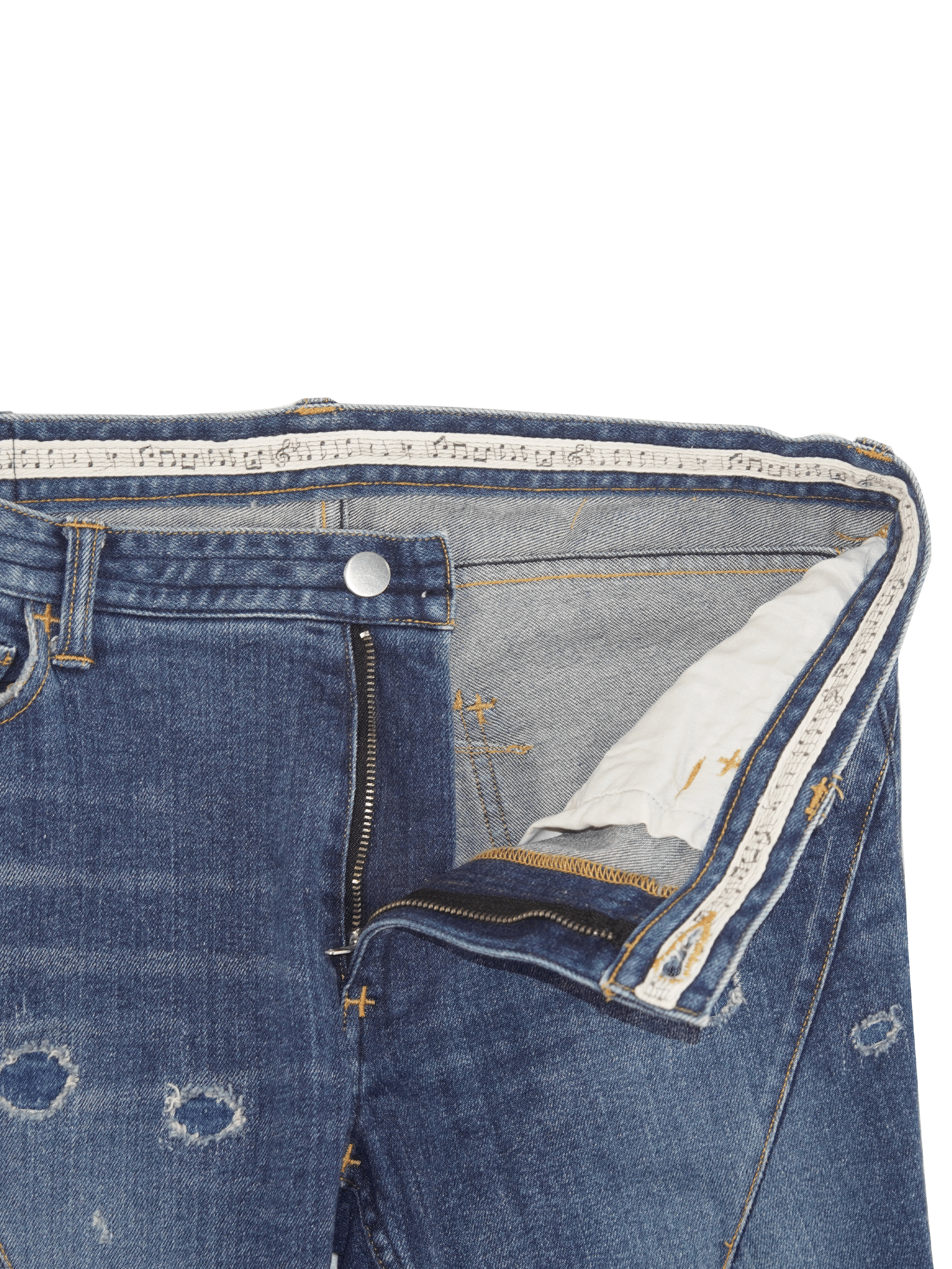 Number (N)ine N(N) Studios Damaged Denim Skinny Size US 33 - 5 Thumbnail