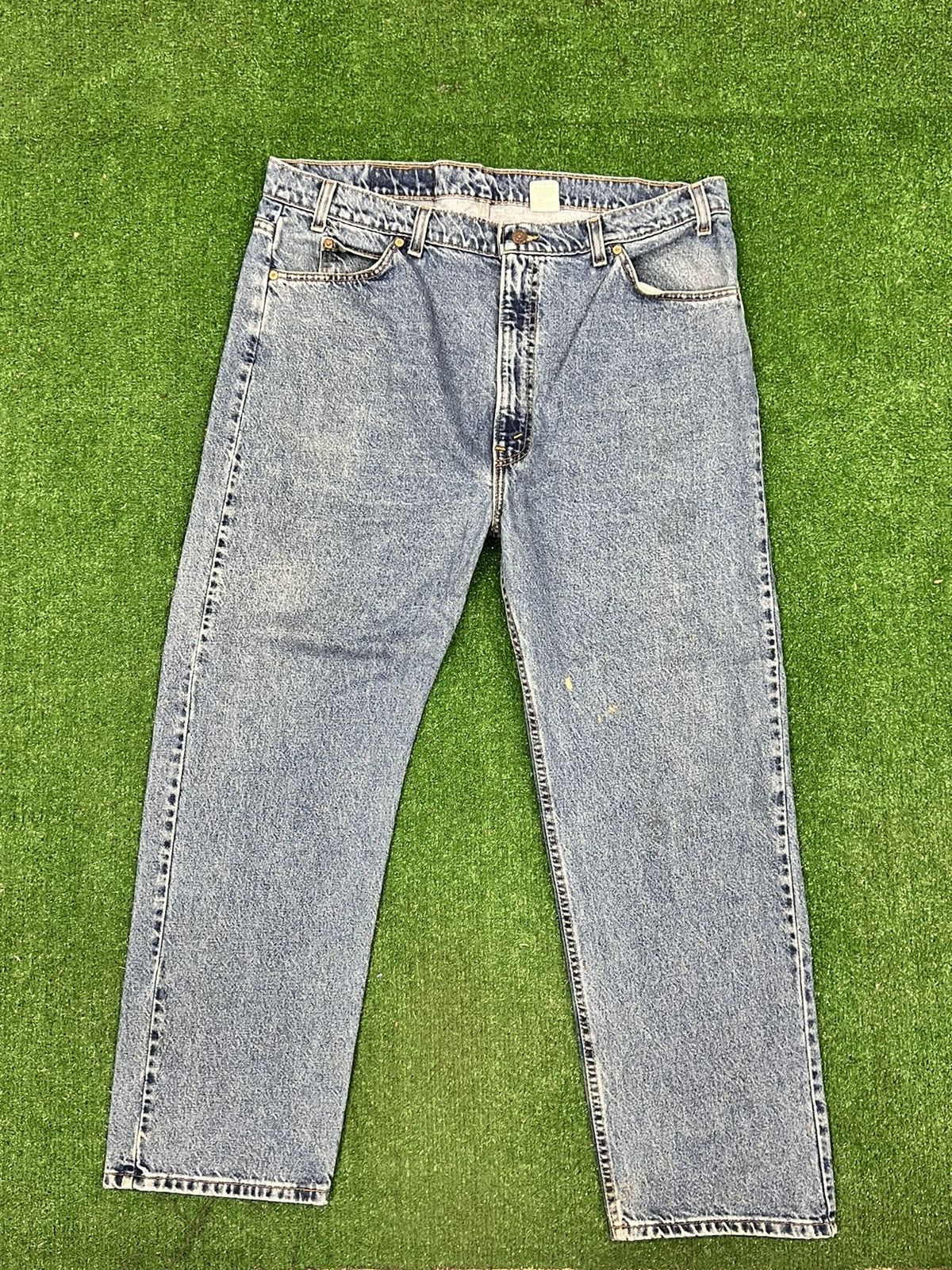 Levi's Vintage 90s Orange Tab 505 Regular Fit Straight Leg Jeans Size 42 - 4 Thumbnail