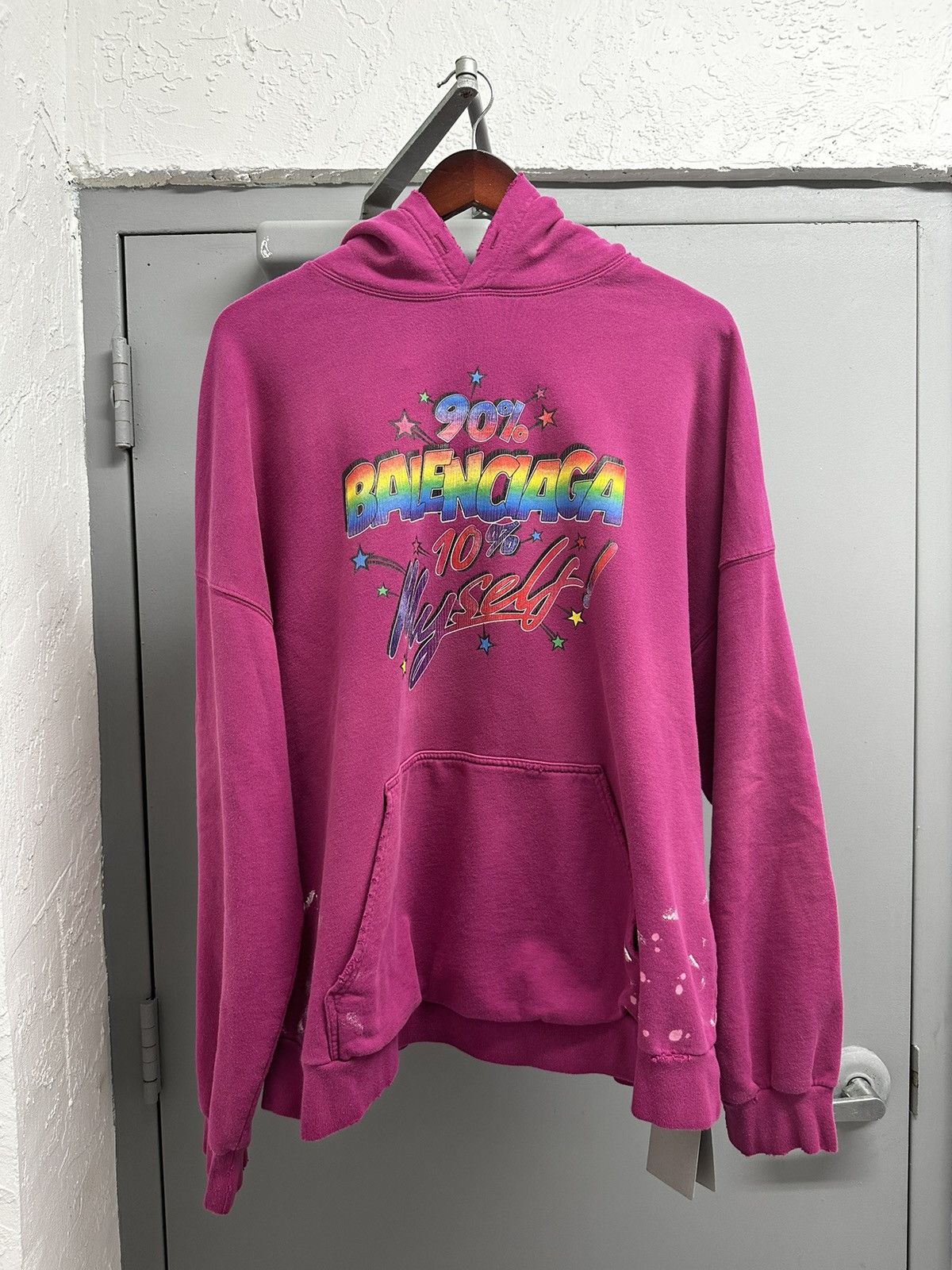 Balenciaga “90 Balenciaga 10 Myself” Distressed Hoodie Grailed