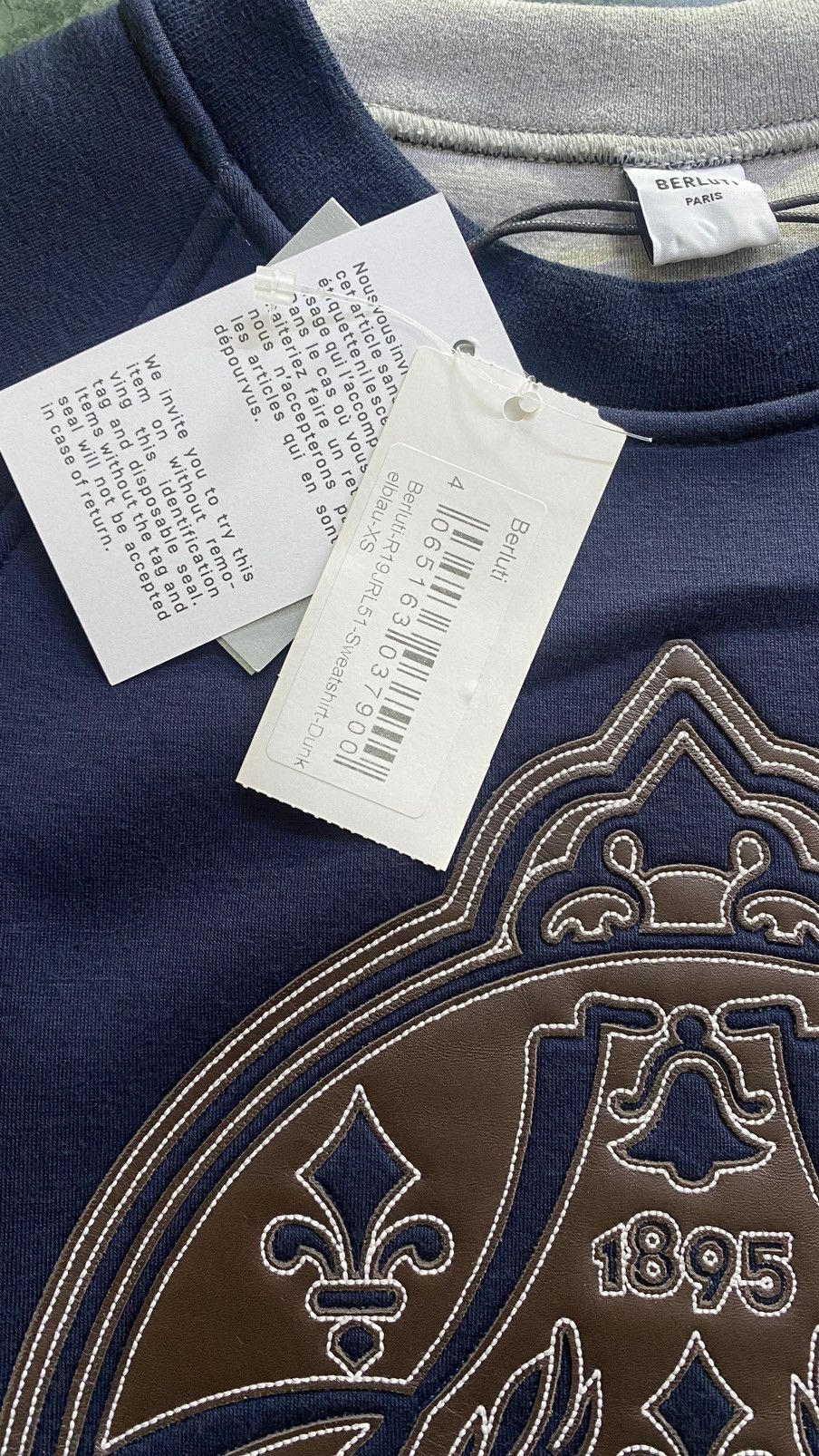 Berluti Berluti pullover sweatshirt full sleeves NWT leather patch Size US XS / EU 42 / 0 - 12 Thumbnail