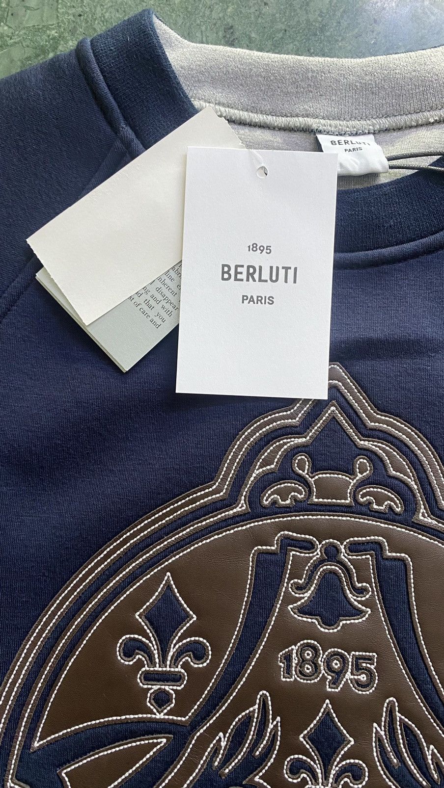 Berluti Berluti pullover sweatshirt full sleeves NWT leather patch Size US XS / EU 42 / 0 - 11 Thumbnail