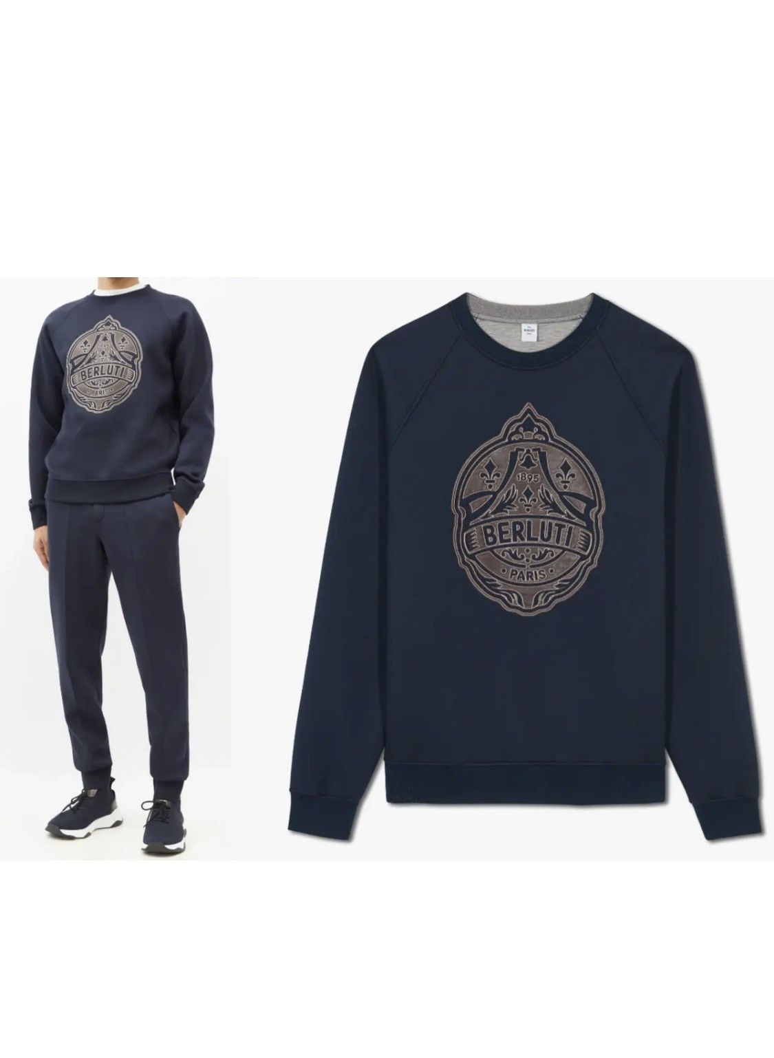 Berluti Berluti pullover sweatshirt full sleeves NWT leather patch Size US XS / EU 42 / 0 - 3 Thumbnail