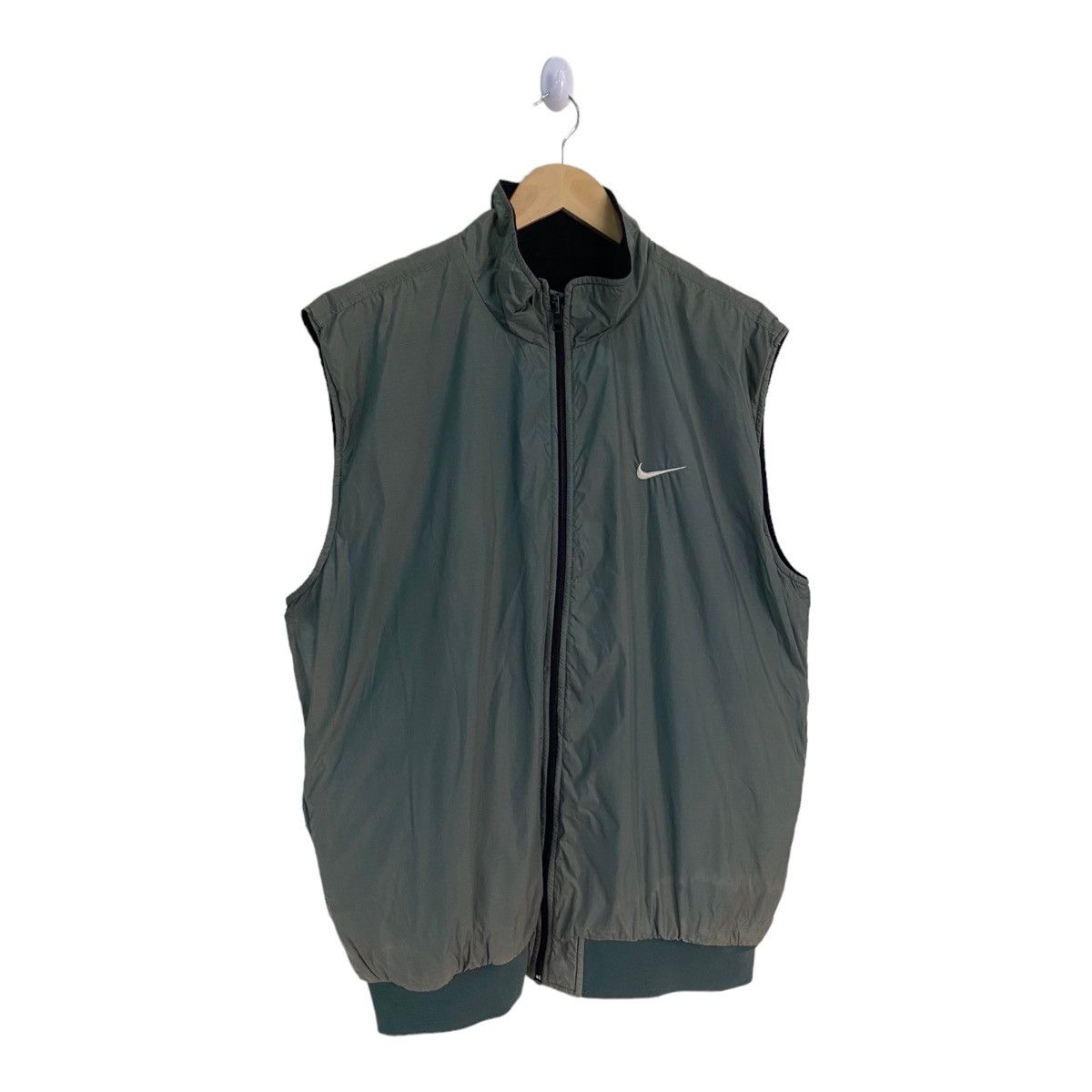 Nike 🔥VINTAGE NIKE SWOOSH NYLON REVERSIBLE FLEECE VEST JACKET Size US XL / EU 56 / 4 - 8 Thumbnail