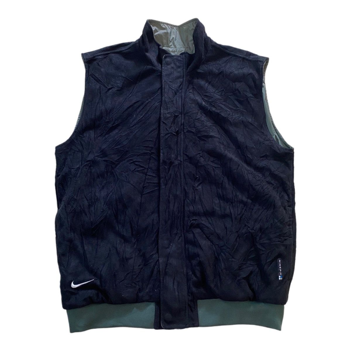 Nike 🔥VINTAGE NIKE SWOOSH NYLON REVERSIBLE FLEECE VEST JACKET Size US XL / EU 56 / 4 - 4 Thumbnail