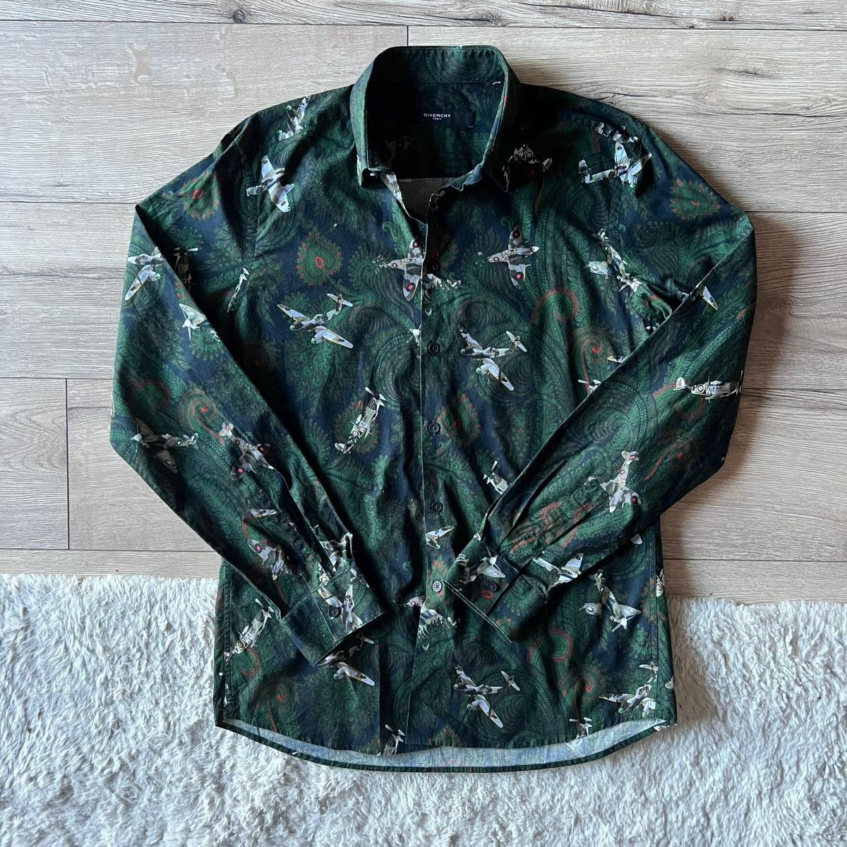 Designer × Givenchy Givenchy Green/Olive Designer Shirt Size US L / EU 52-54 / 3 - 2 Thumbnail