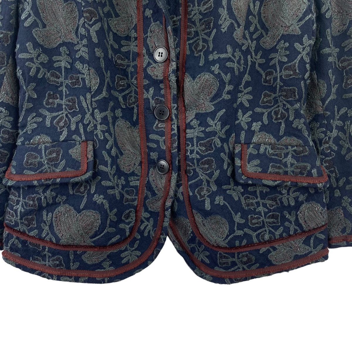 Donna Karan DONNA KARAN New York DKNY Flower Embroid Overprint Blazer Size S / US 4 / IT 40 - 3 Thumbnail