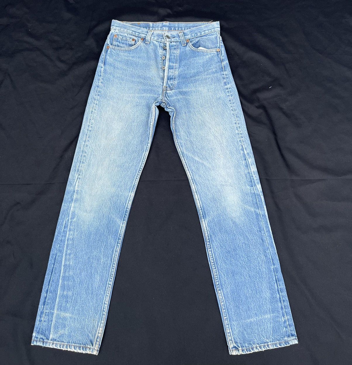 Levi's Vintage 80s Levi’s 501 Sun Faded Blue Denim Jeans Size US 30 / EU 46 - 1 Thumbnail