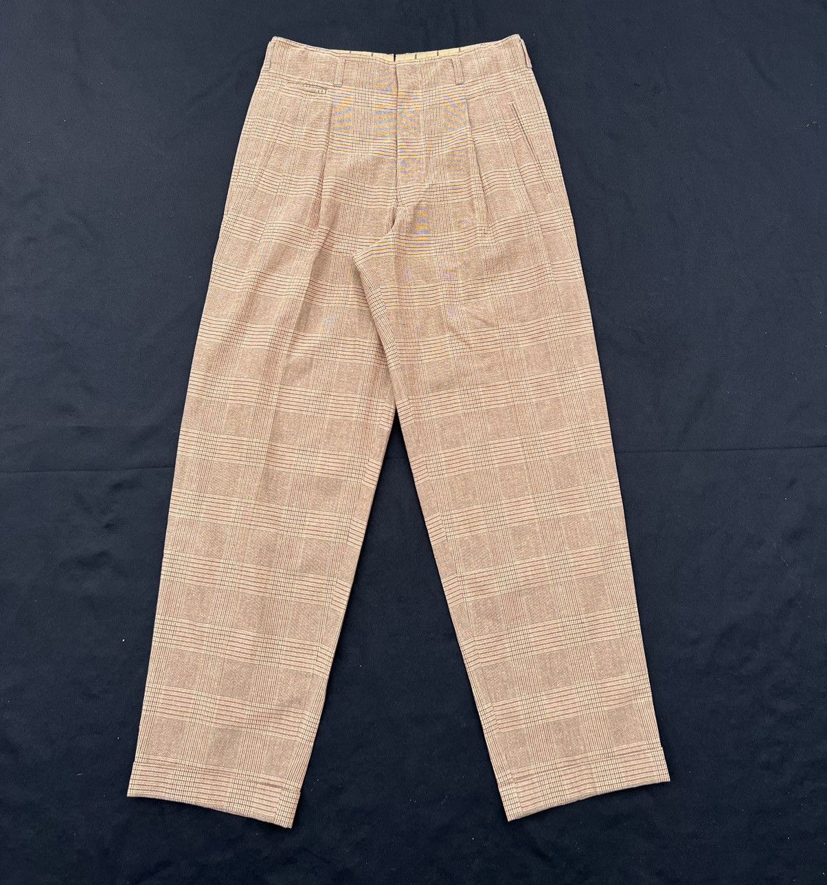 Vintage 90s Monsieur Nicole by Koba Linen Silk Blend Check Trouser | Grailed