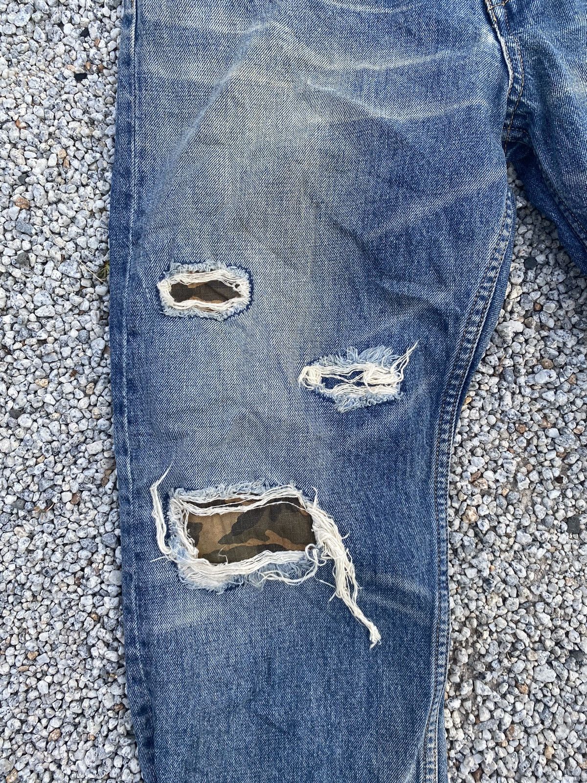 Jean Rattle Trap Distressed Patchwork Jeans Size US 32 / EU 48 - 8 Thumbnail