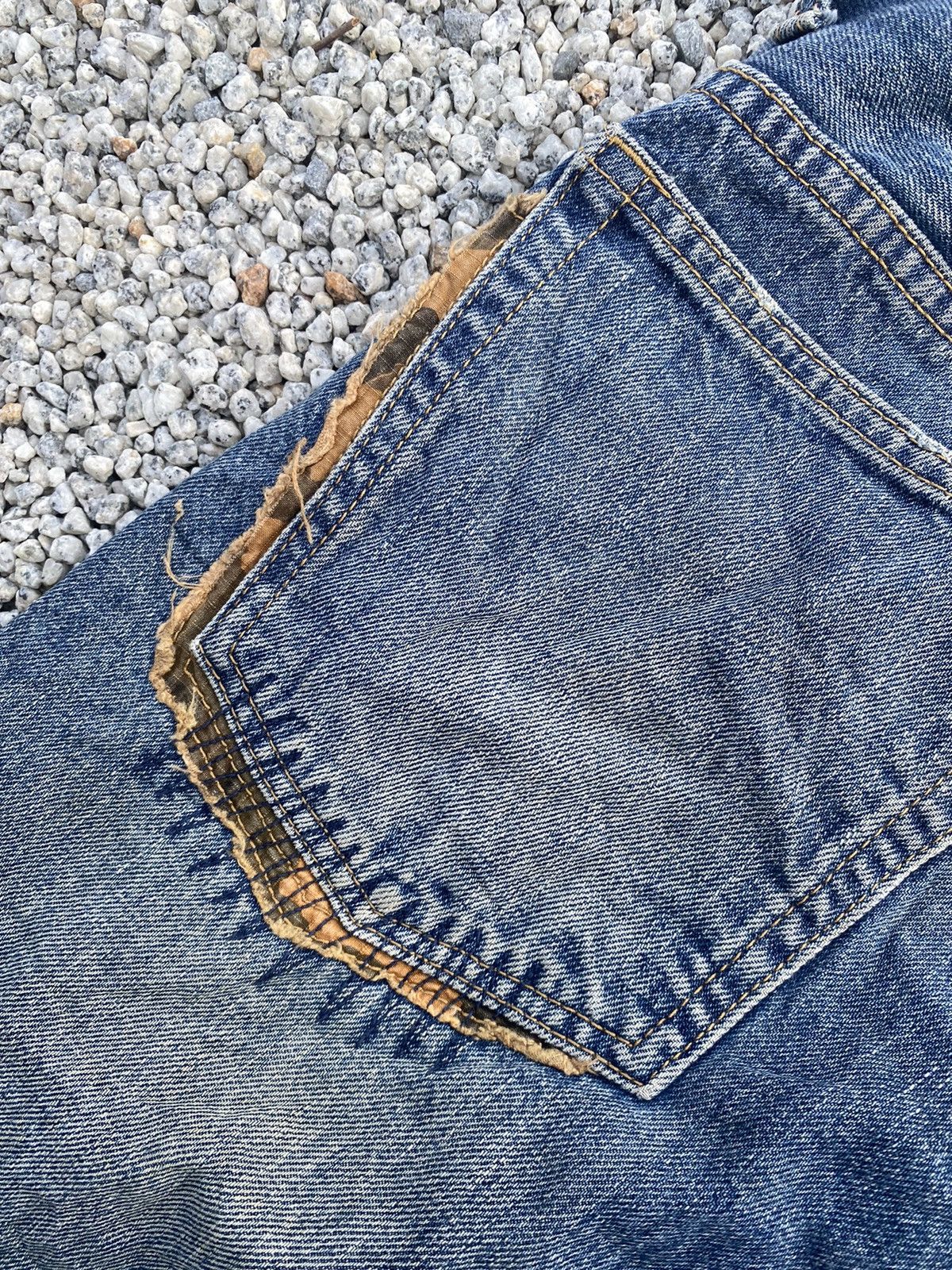 Jean Rattle Trap Distressed Patchwork Jeans Size US 32 / EU 48 - 3 Thumbnail