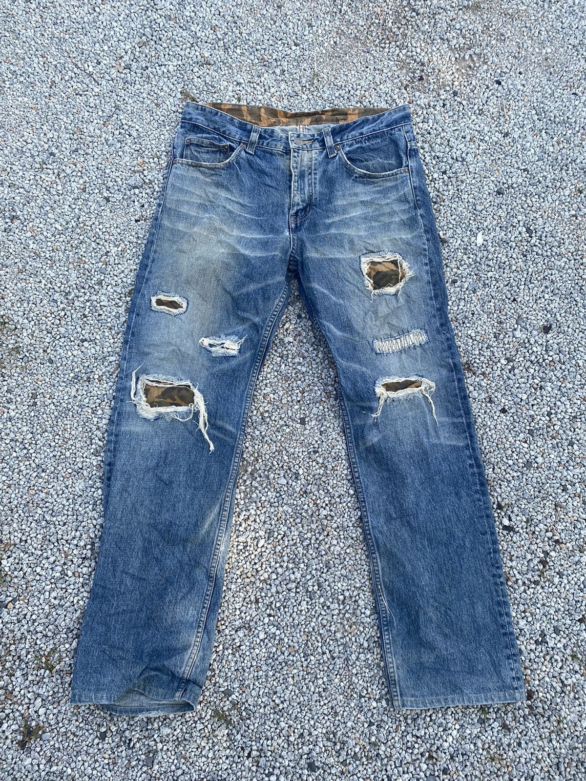 Jean Rattle Trap Distressed Patchwork Jeans Size US 32 / EU 48 - 1 Thumbnail