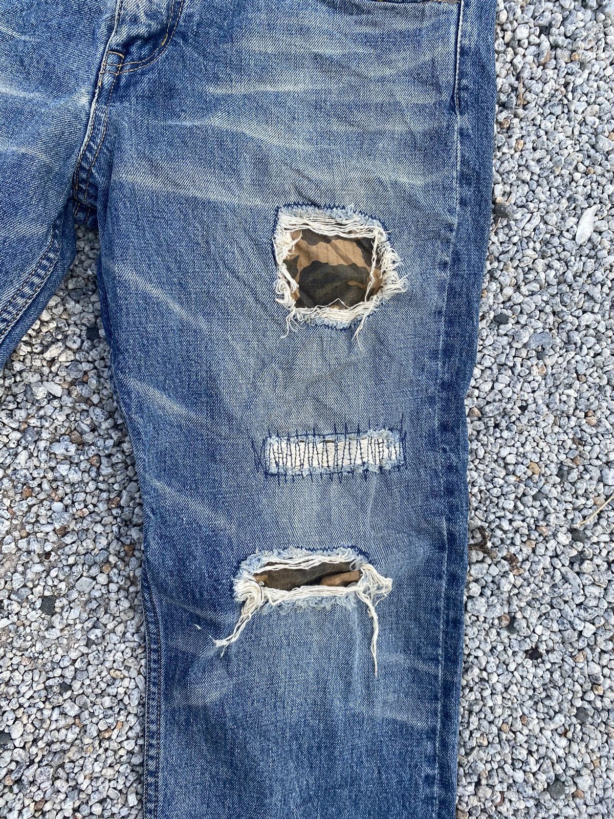 Jean Rattle Trap Distressed Patchwork Jeans Size US 32 / EU 48 - 9 Thumbnail