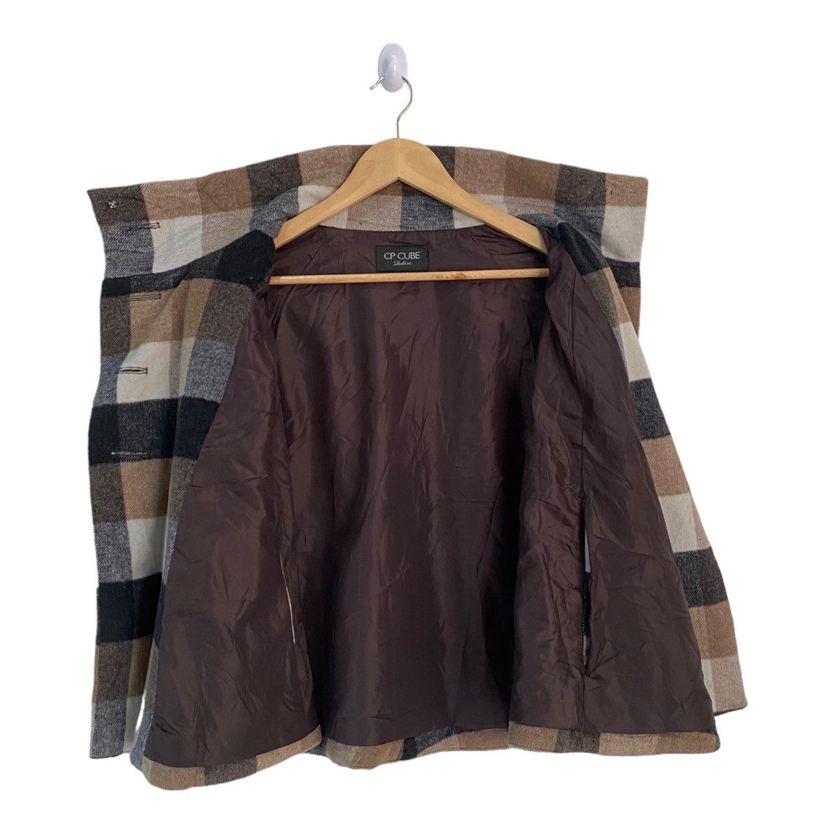 Cloak 🔥CP CUBE CHECKED TARTAN WOOL JAPAN DESIGNER CAPES CLOAKS Size US M / EU 48-50 / 2 - 5 Thumbnail