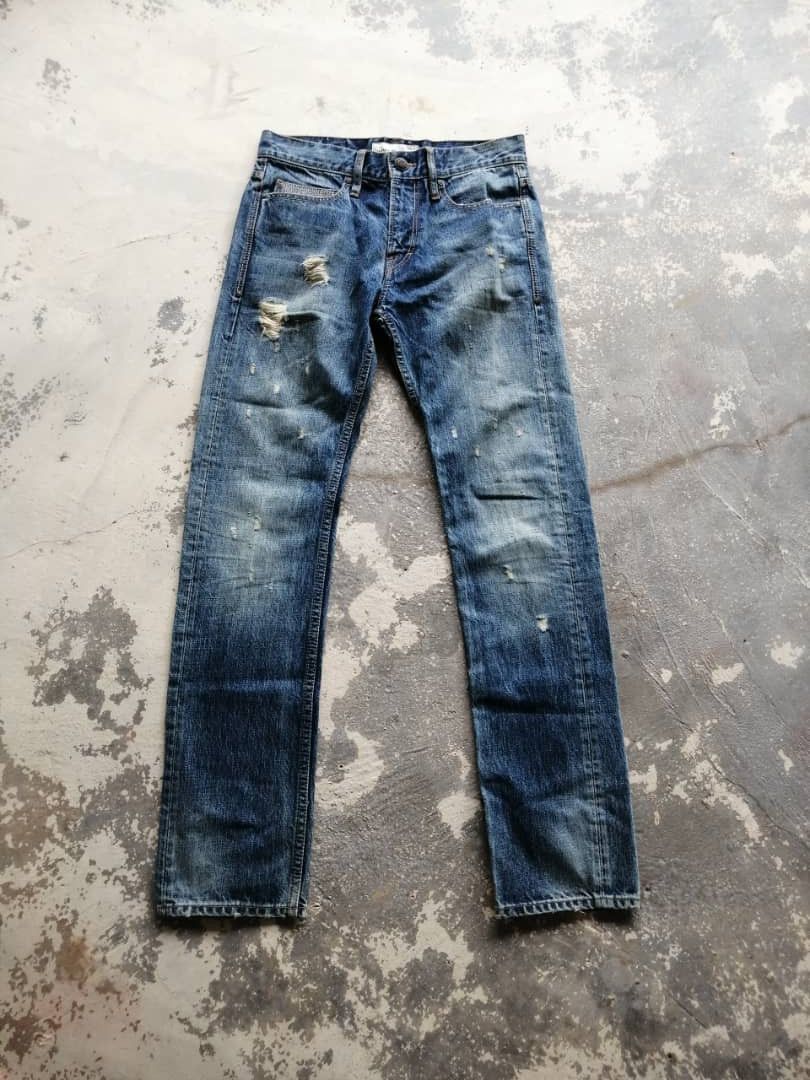 Image of Distressed Denim x Jimmy Taverniti Distressed Faded Jimmy Taverniti Jeans Denims in Blue Distressed