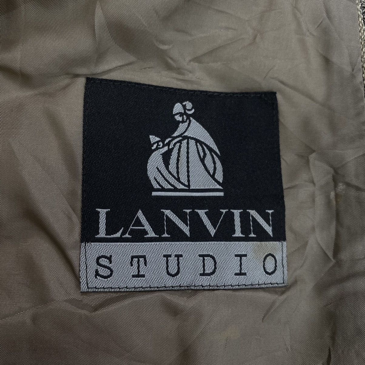 Vintage Vintage LANVIN STUDIO Stripes Grey Plain Blazer Coat Size US L / EU 52-54 / 3 - 4 Thumbnail