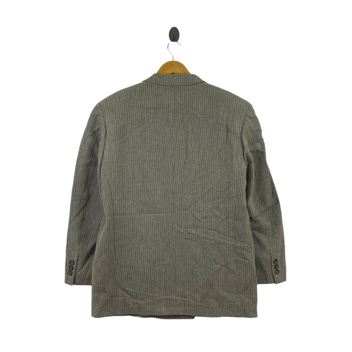 Vintage Vintage LANVIN STUDIO Stripes Grey Plain Blazer Coat Size US L / EU 52-54 / 3 - 7 Thumbnail