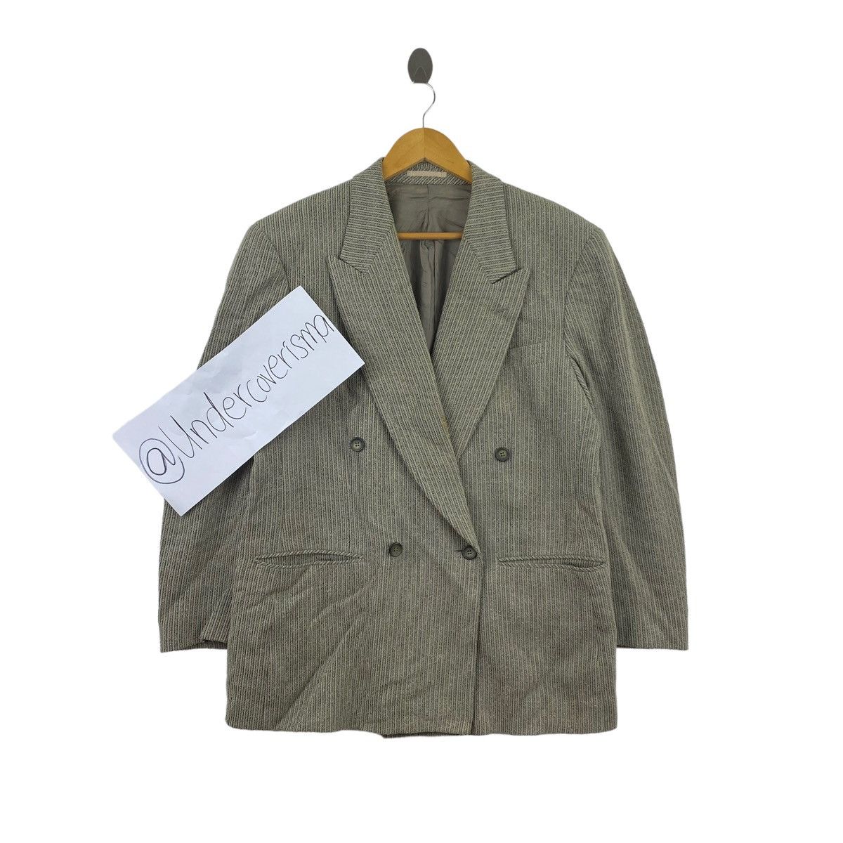Vintage Vintage LANVIN STUDIO Stripes Grey Plain Blazer Coat Size US L / EU 52-54 / 3 - 1 Thumbnail