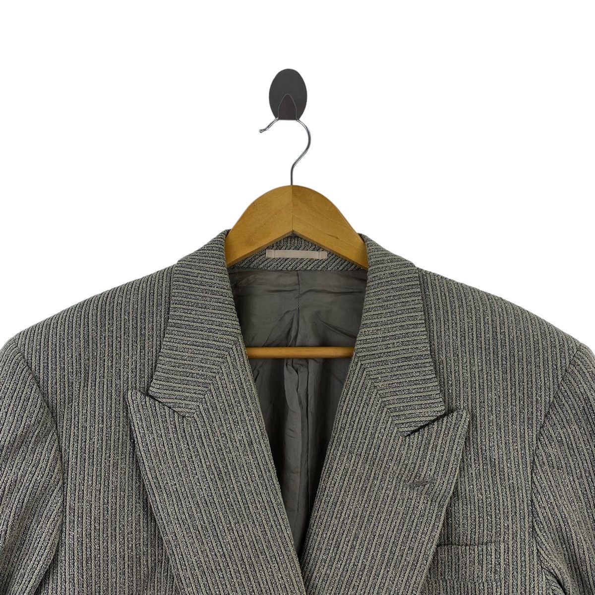 Vintage Vintage LANVIN STUDIO Stripes Grey Plain Blazer Coat Size US L / EU 52-54 / 3 - 2 Thumbnail