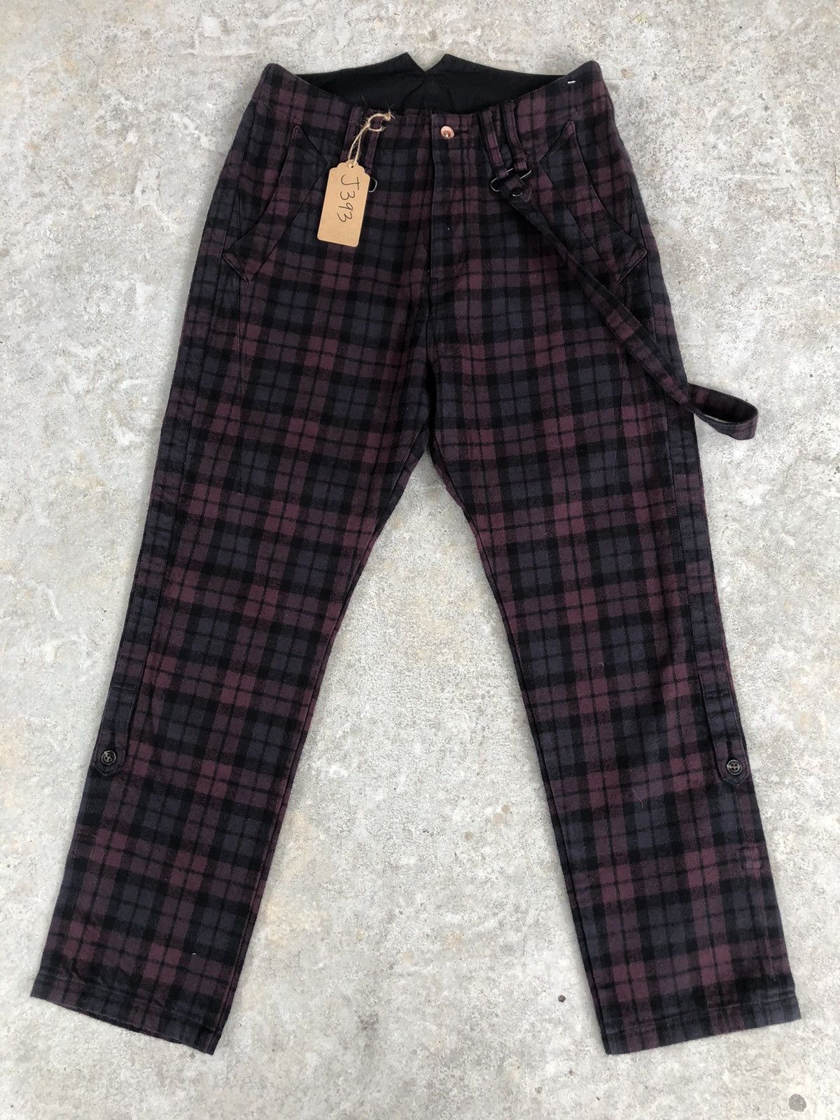 PPFM Punk Style Plaid Pants Checkered Pants