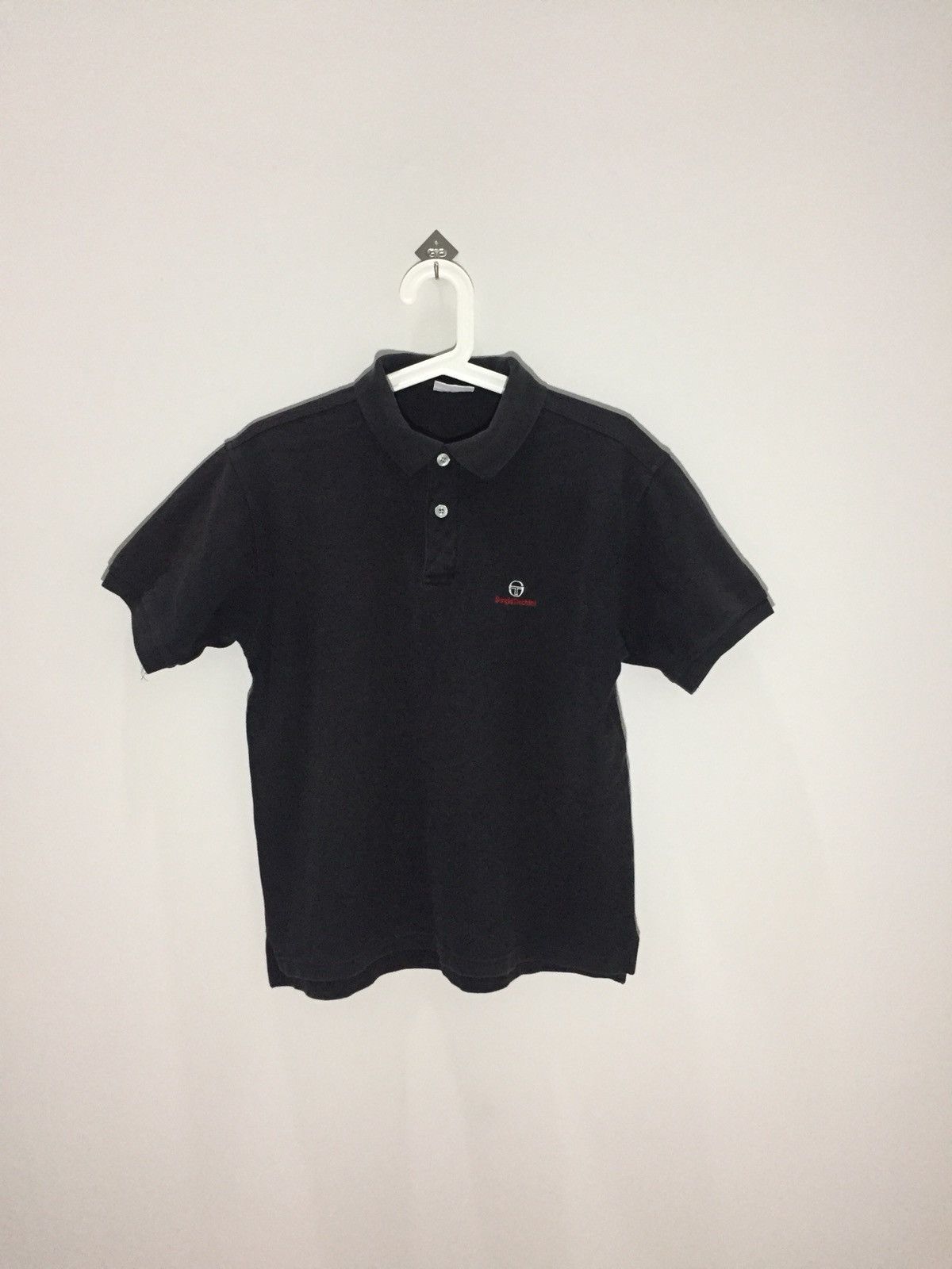 Vintage Sergio Tacchini Spell Out Small Logo Collar T-Shirt