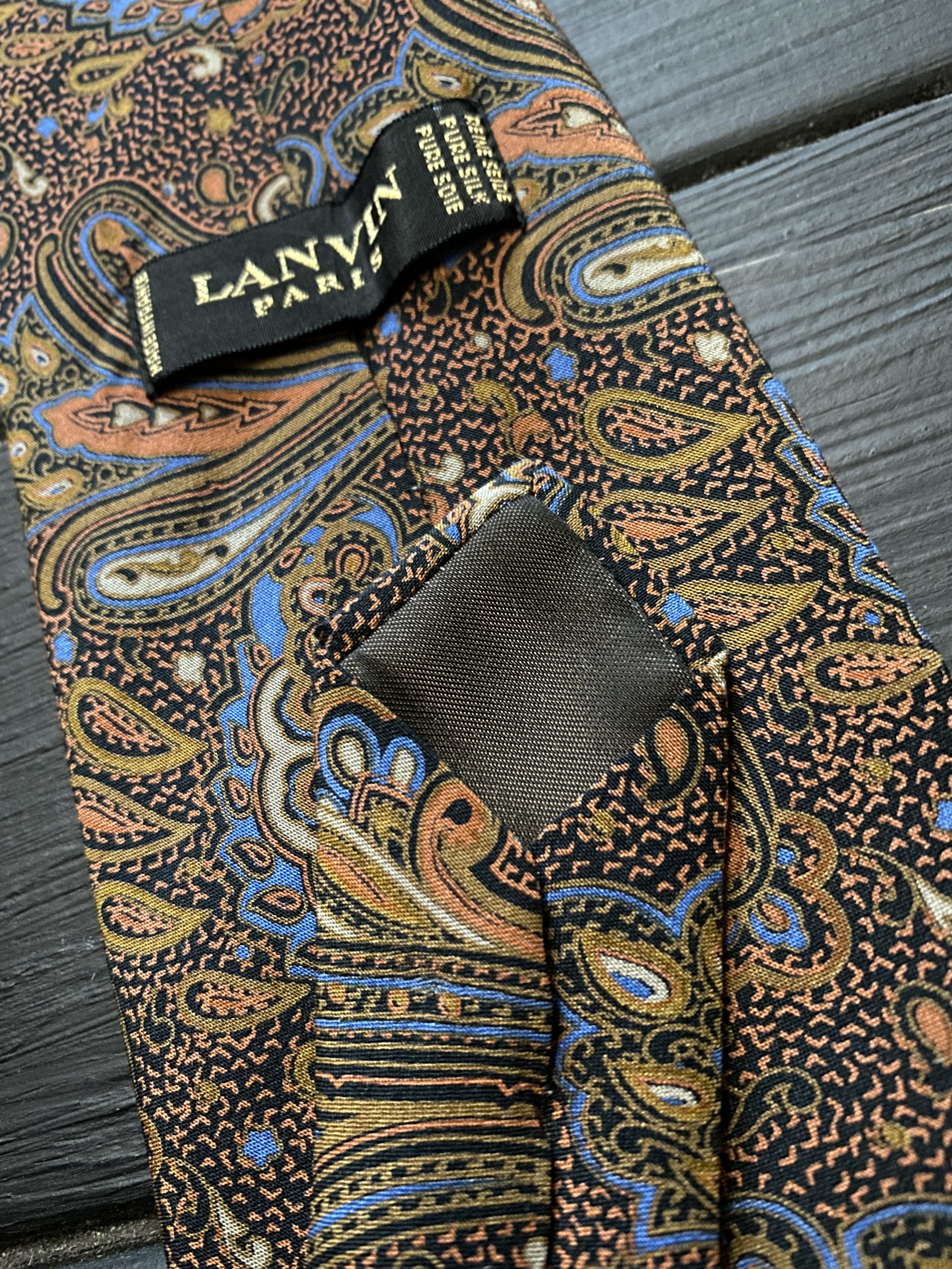 Lanvin Rare Luxury Lanvin Tie Pure Silk Size ONE SIZE - 4 Thumbnail