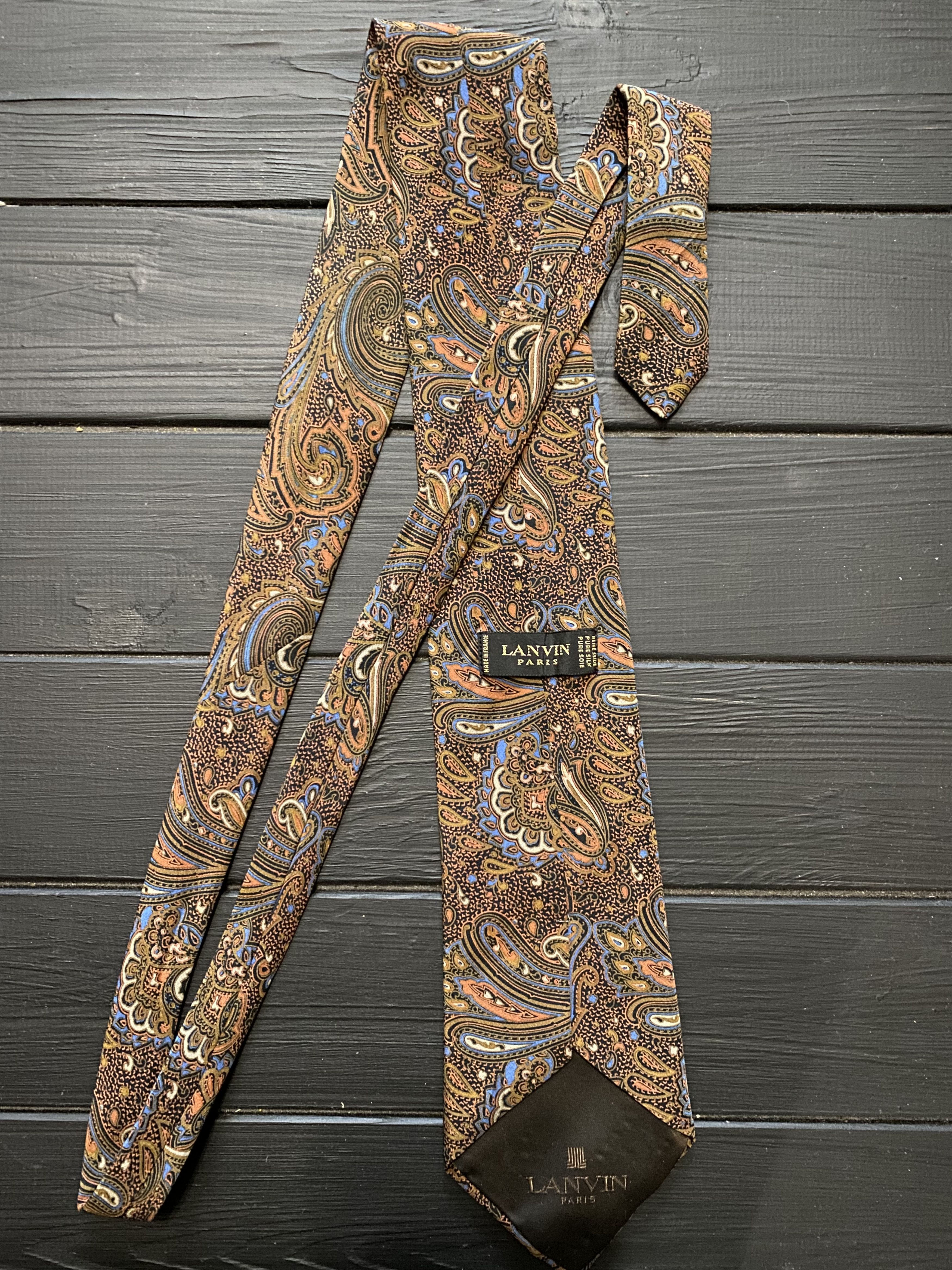 Lanvin Rare Luxury Lanvin Tie Pure Silk Size ONE SIZE - 2 Thumbnail