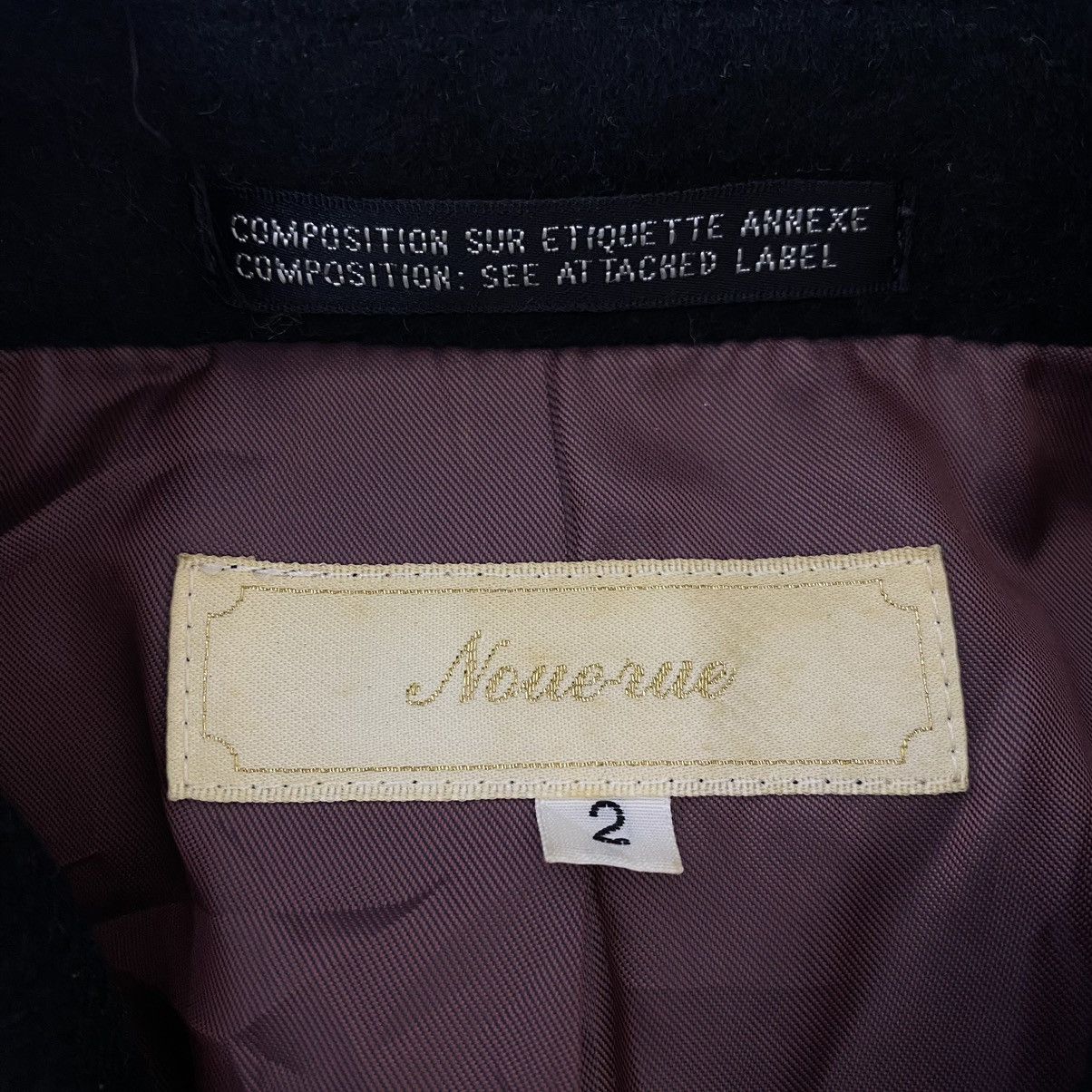 Vintage NOUE WE ANGORA By Fujii Keori Black Wool Duffle Jacket Coat Size US S / EU 44-46 / 1 - 3 Thumbnail